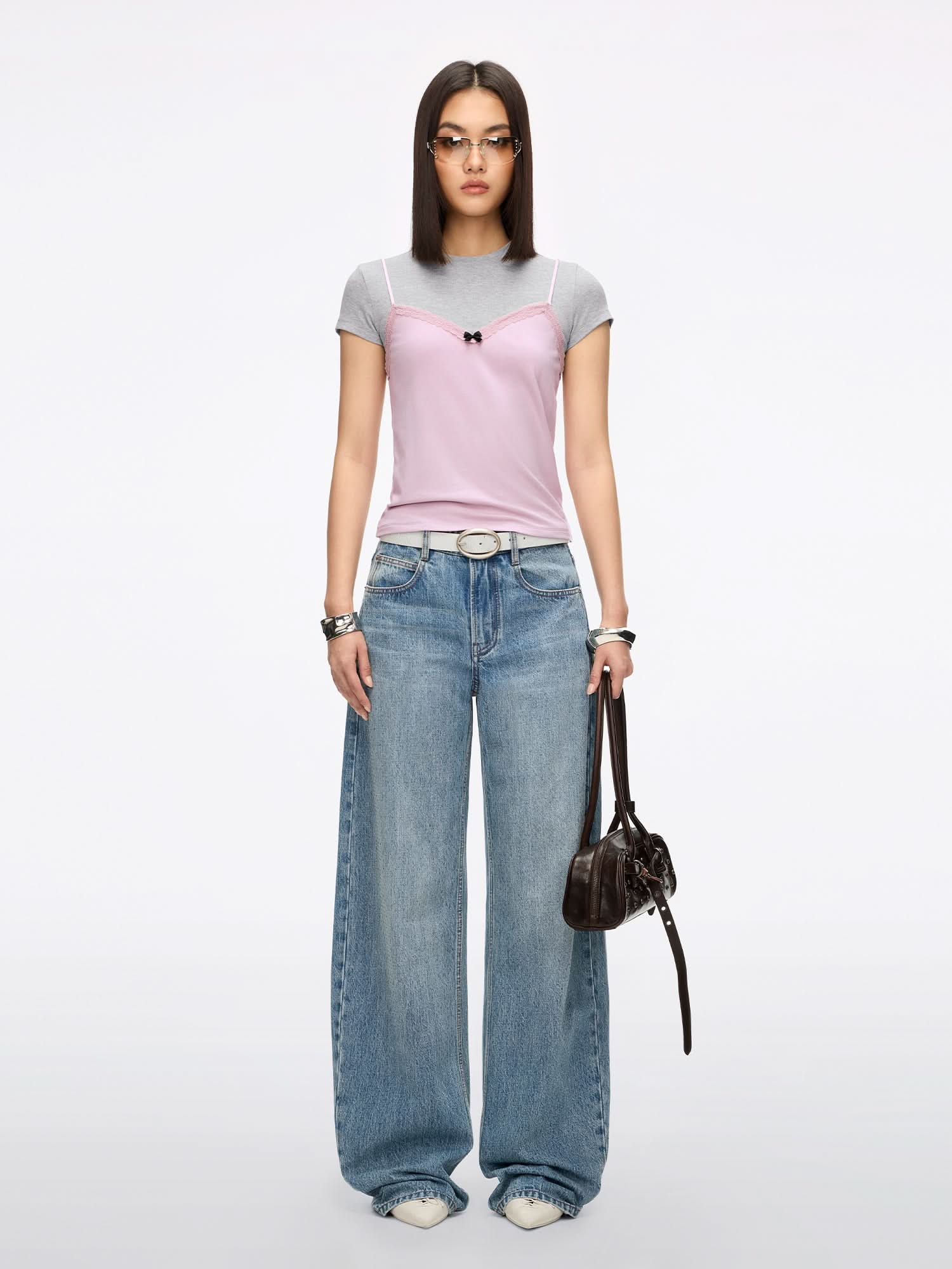 Faux Layered Lace T-Shirt - Image 4