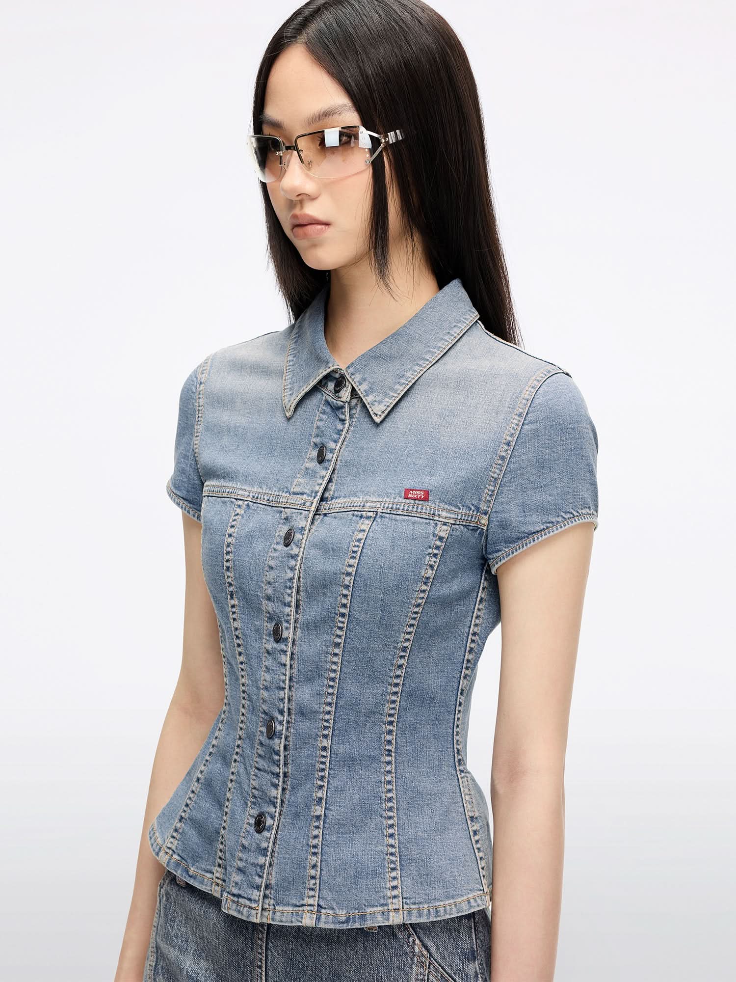 Fitted Denim Shirt - Image 3