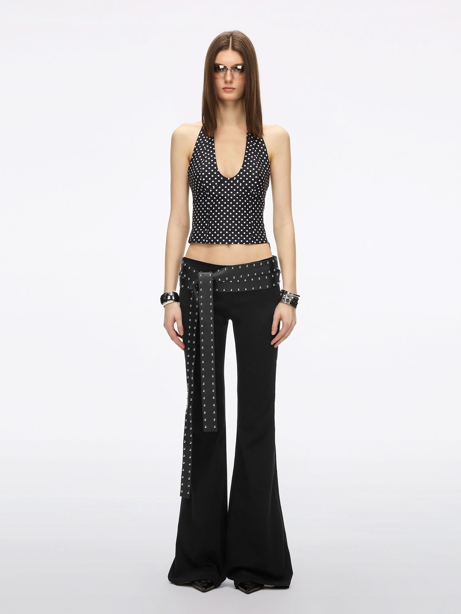Flare Jeans With Waist Belt - Image 2