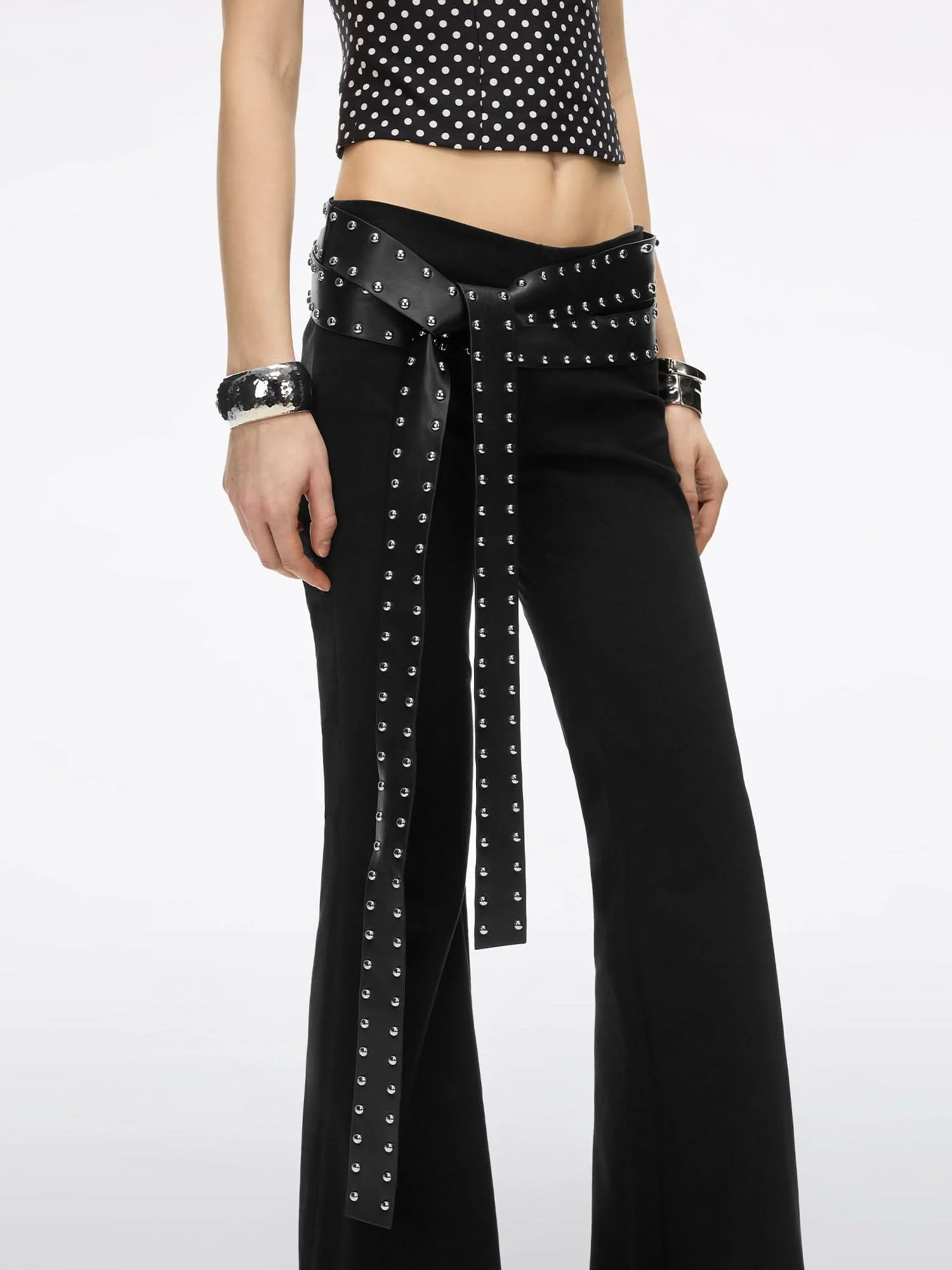 Flare Jeans With Waist Belt - Image 4
