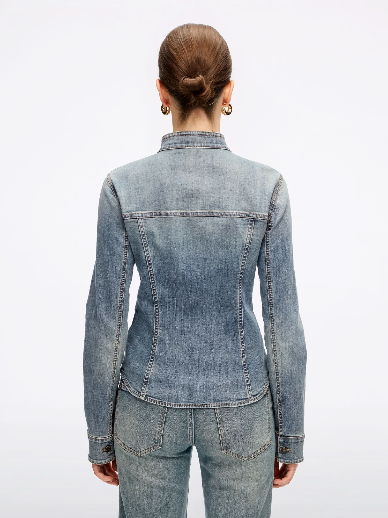 Frog-Button Denim Shirt - Image 2