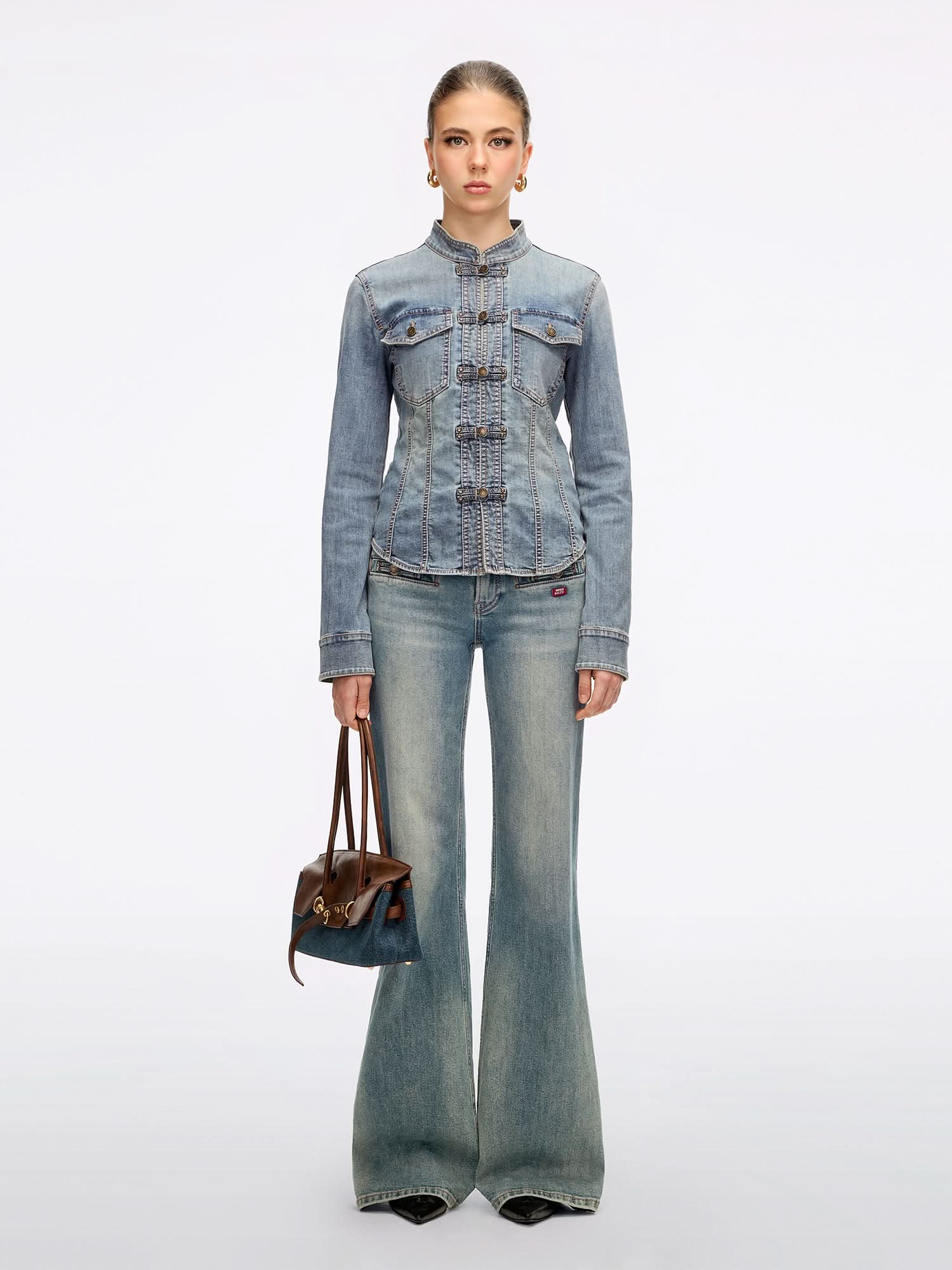 Frog-Button Denim Shirt - Image 4