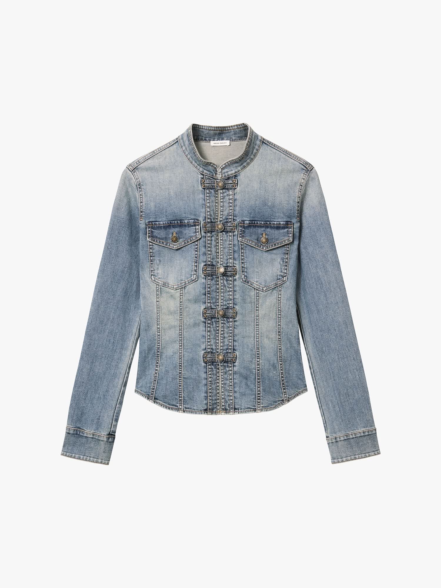 Frog-Button Denim Shirt - Image 5