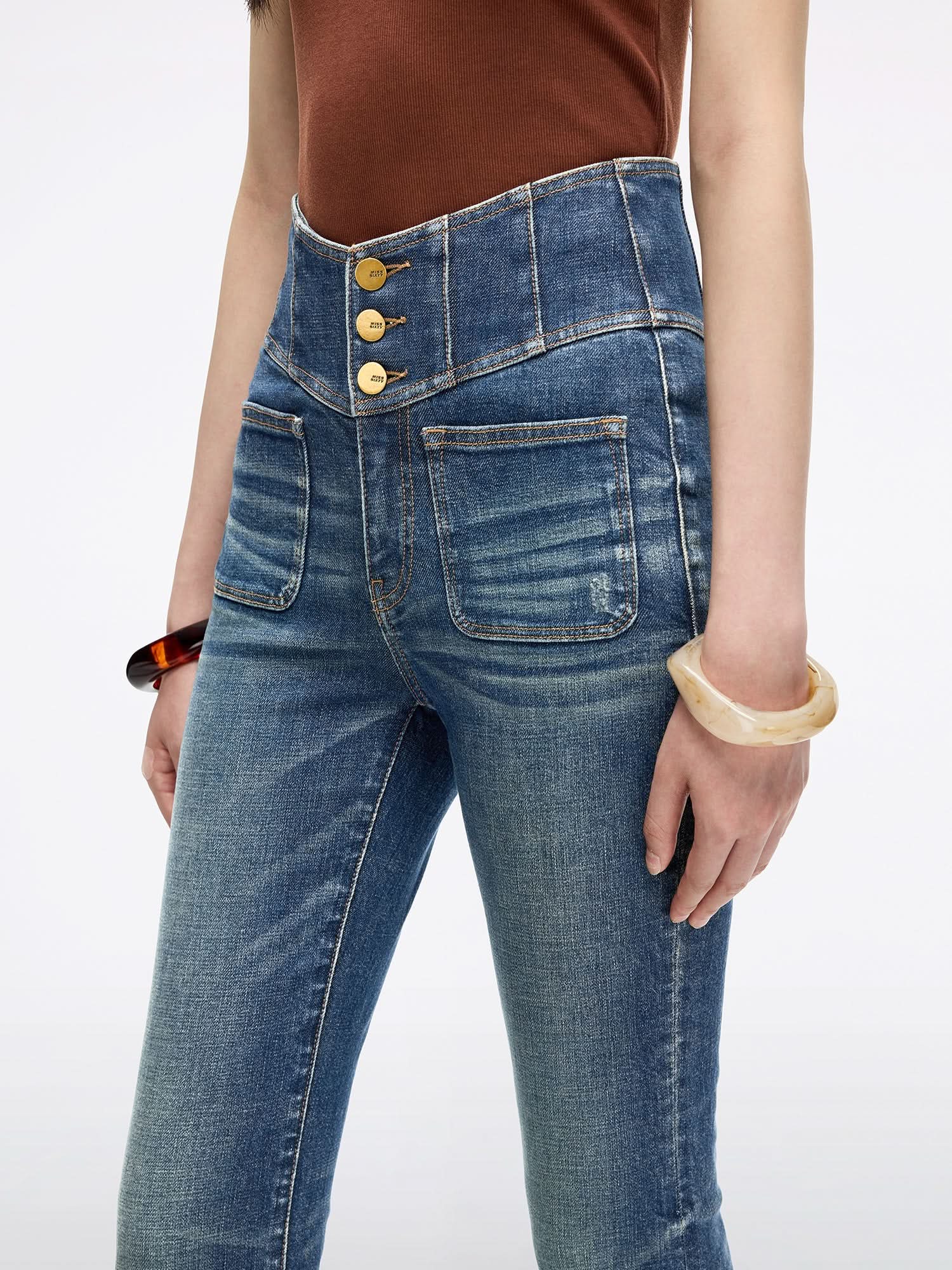 High Waisted Flared Jeans-GLENDA PLUS 5 - Image 4