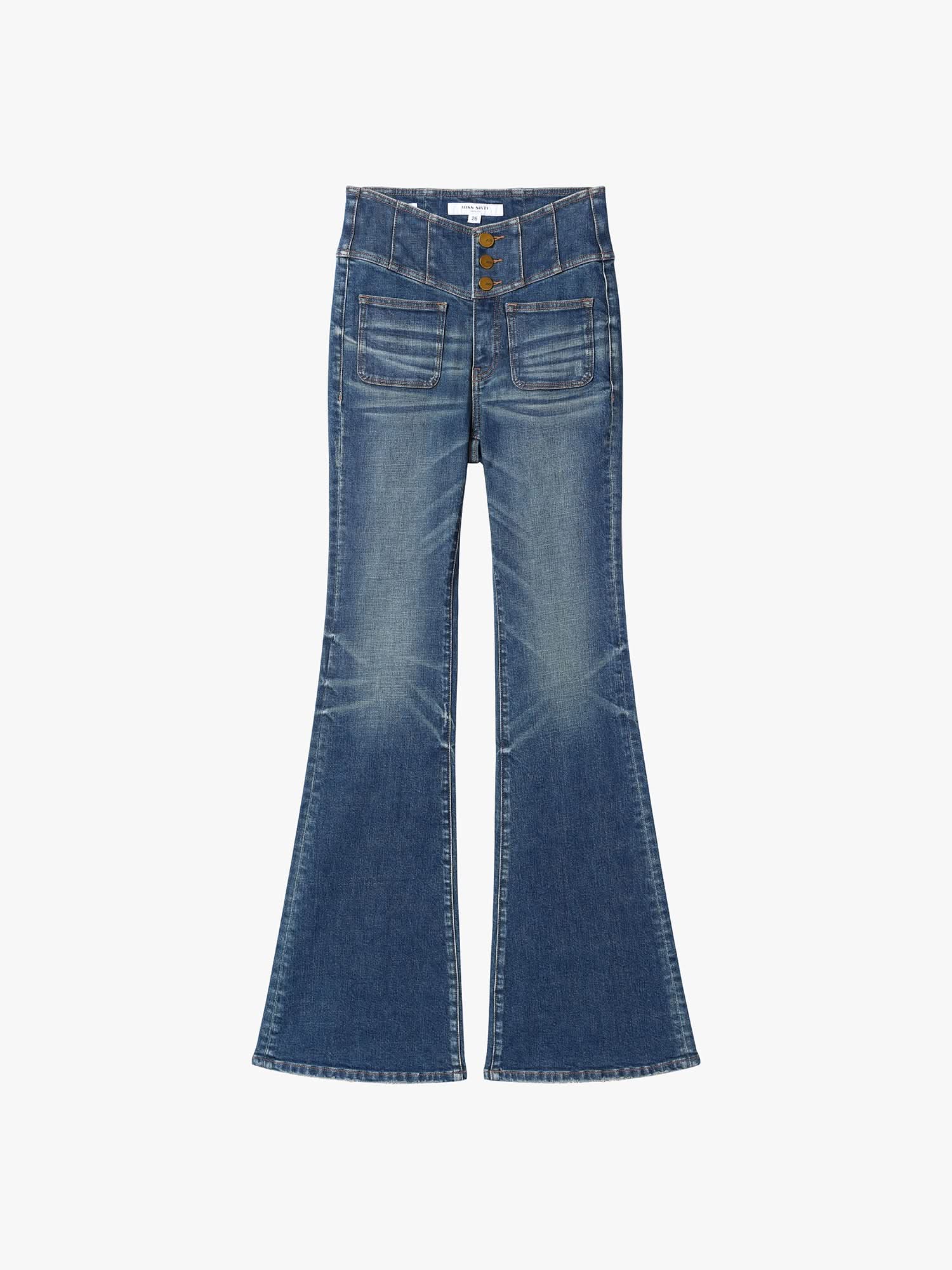 High Waisted Flared Jeans-GLENDA PLUS 5 - Image 5