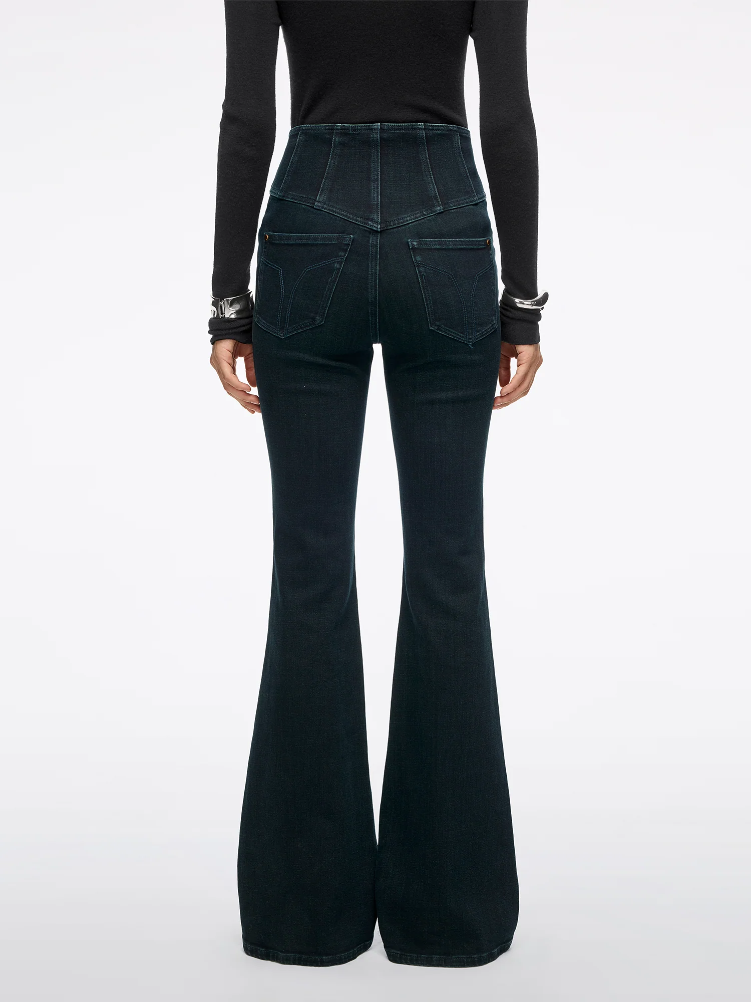 High Waisted Flared Jeans-GLENDA PLUS 5 - Image 3
