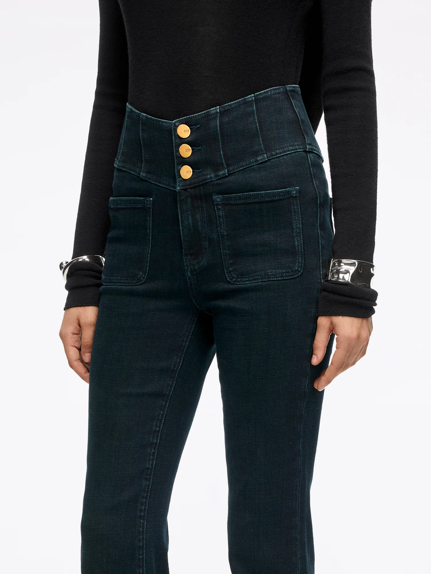 High Waisted Flared Jeans-GLENDA PLUS 5 - Image 4