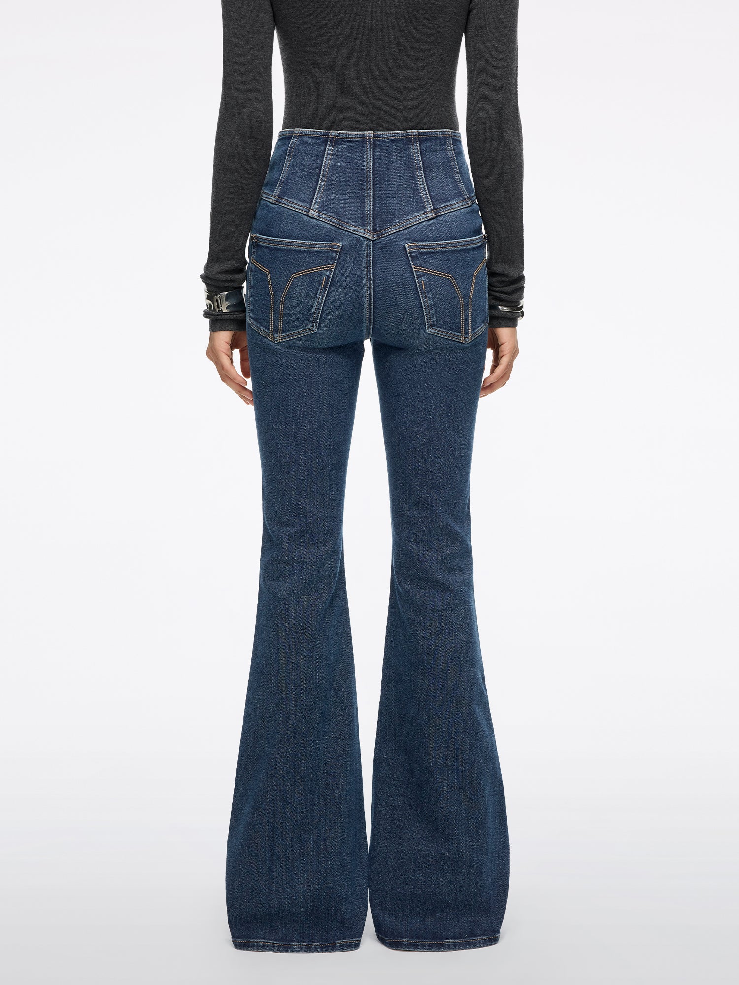 High Waisted Flared Jeans-GLENDA PLUS 5 - Image 3
