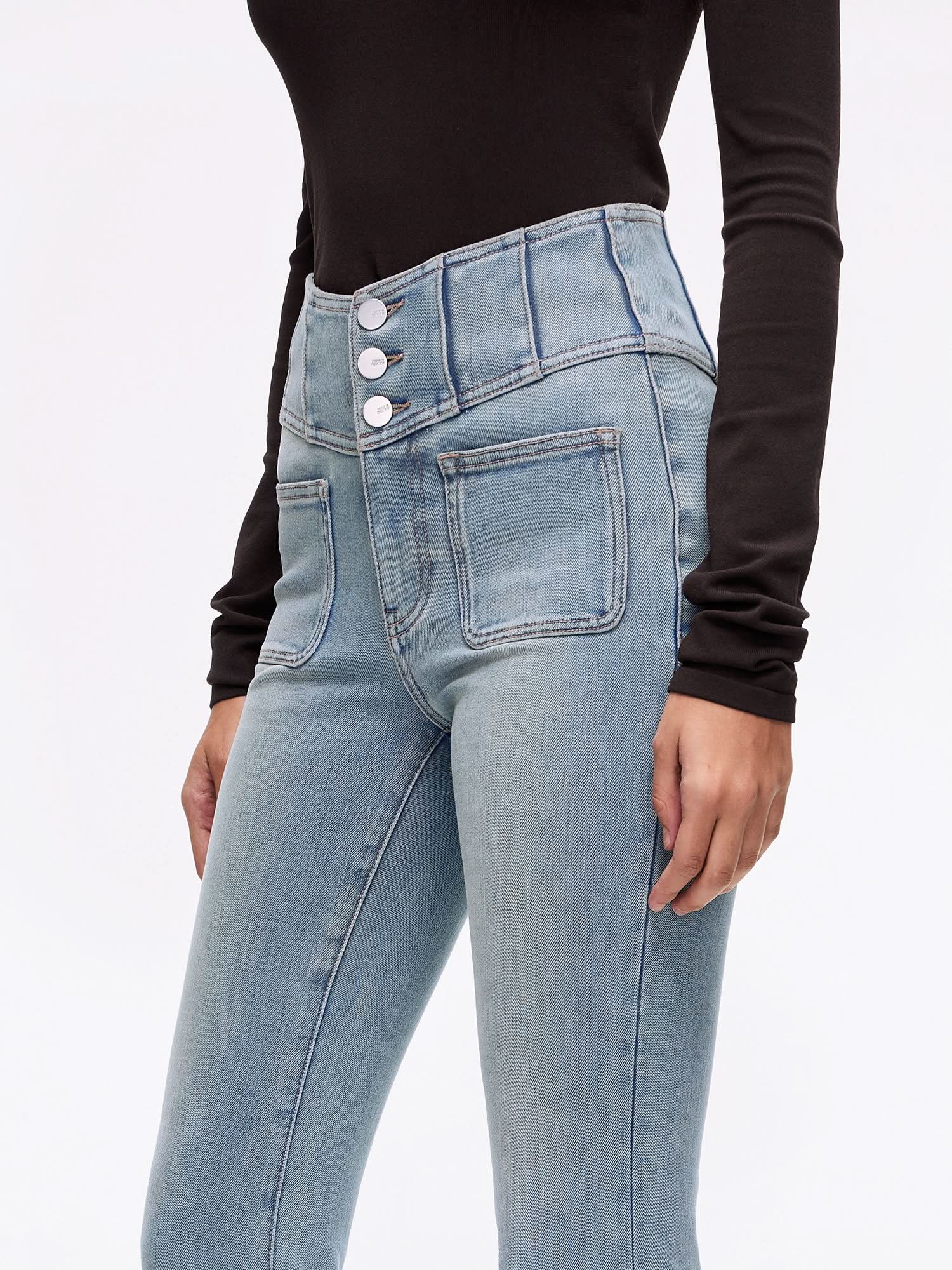 High Waisted Flared Jeans-GLENDA PLUS 5 - Image 4