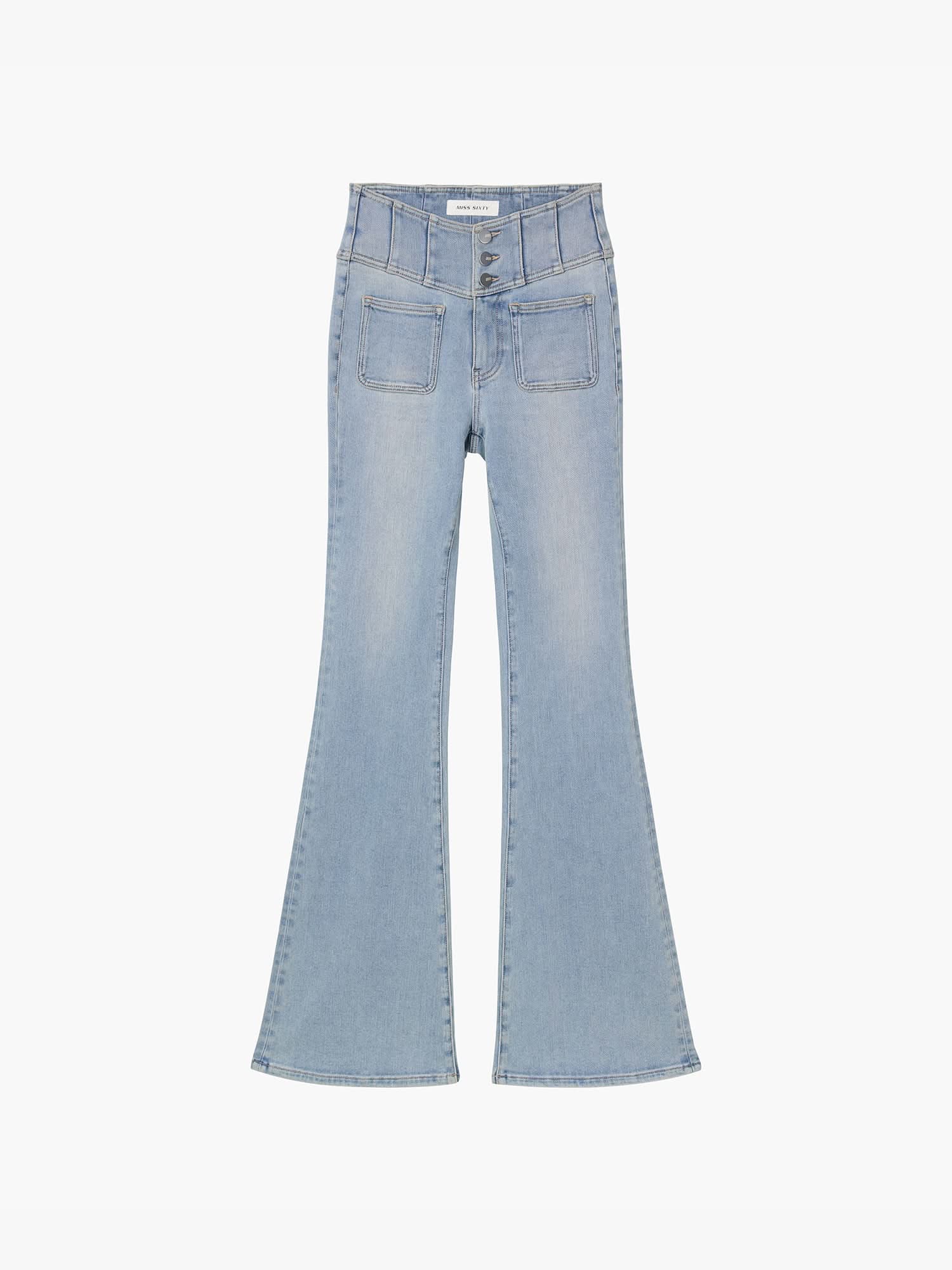 High Waisted Flared Jeans-GLENDA PLUS 5 - Image 5