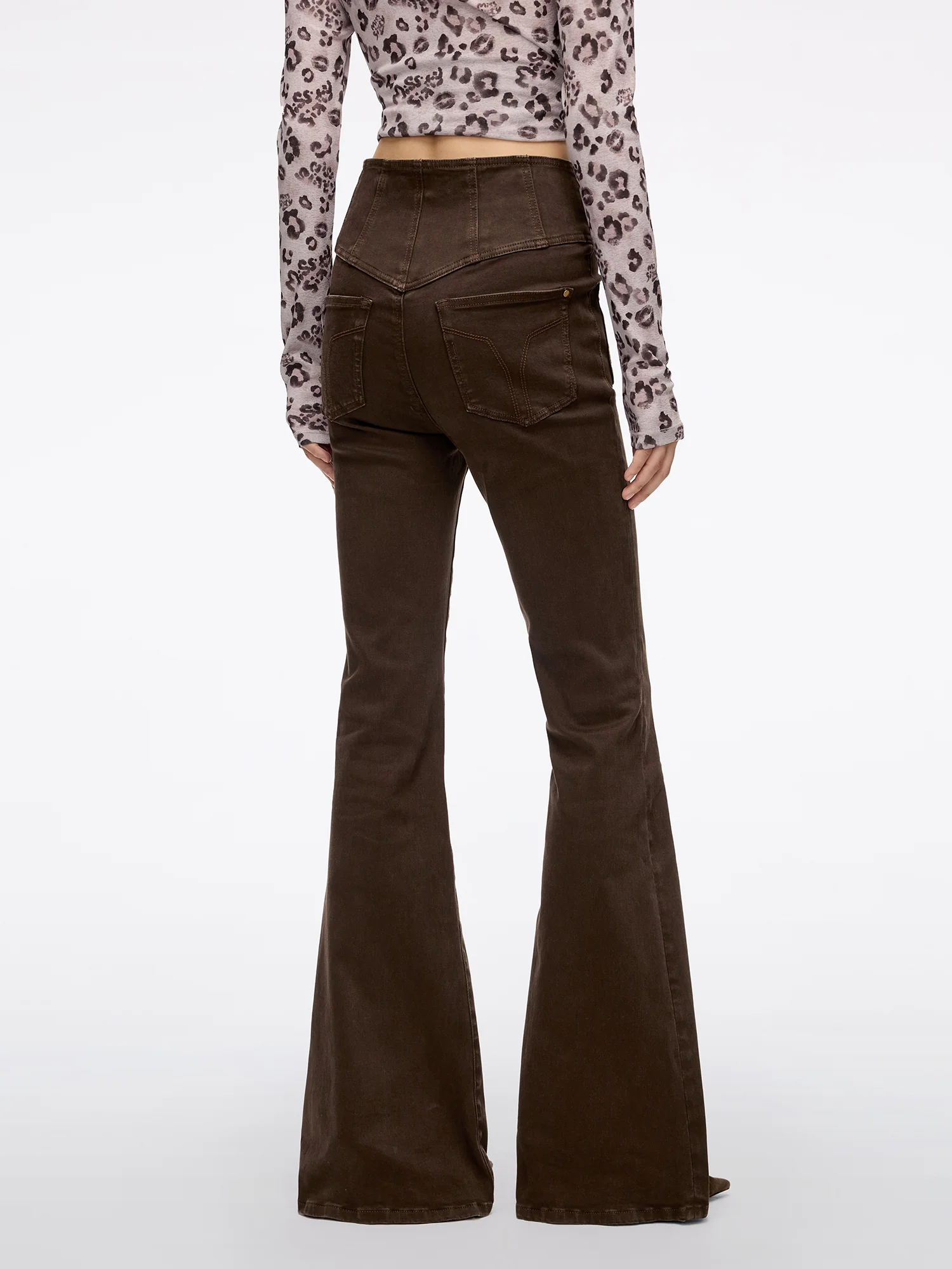 High Waisted Flared Jeans-GLENDA PLUS 5 - Image 3
