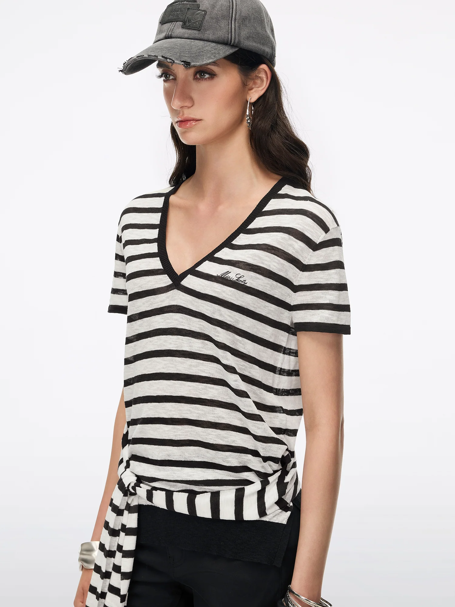Lace-Up Knit Top - Image 3