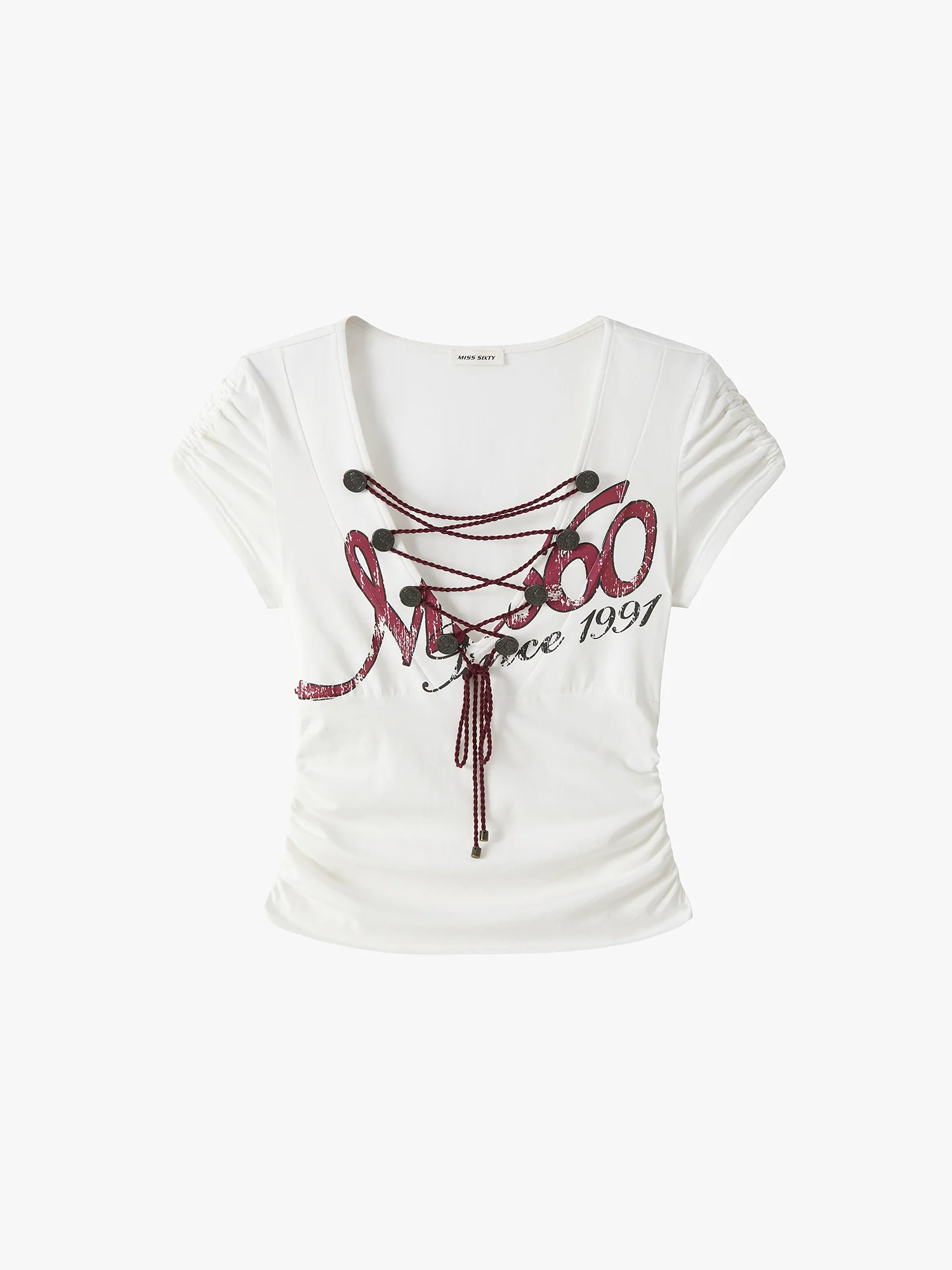 Lace-up Printed T-shirt - Image 5