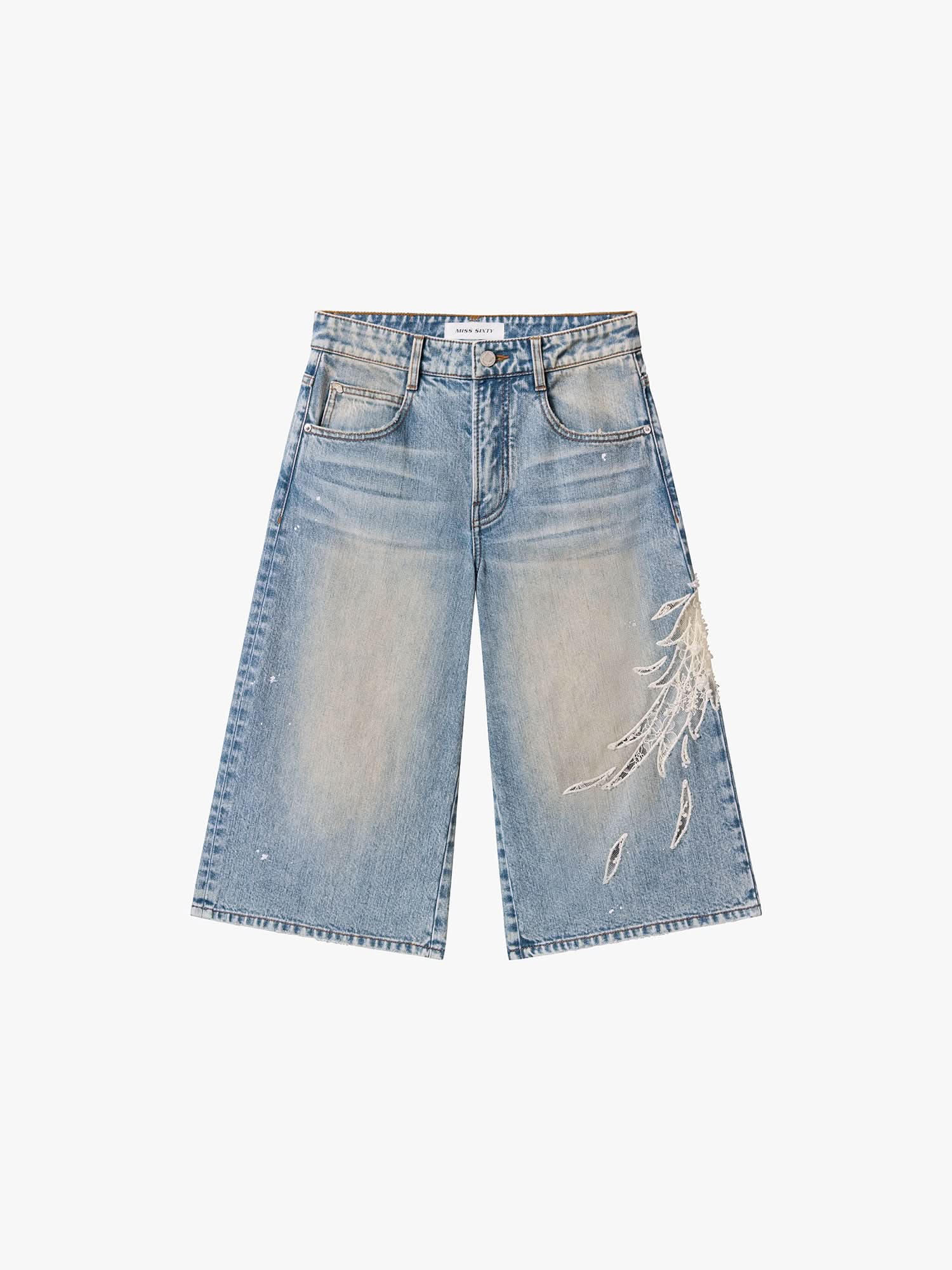 Lace Wing Straight-Cut Jeans - Image 5