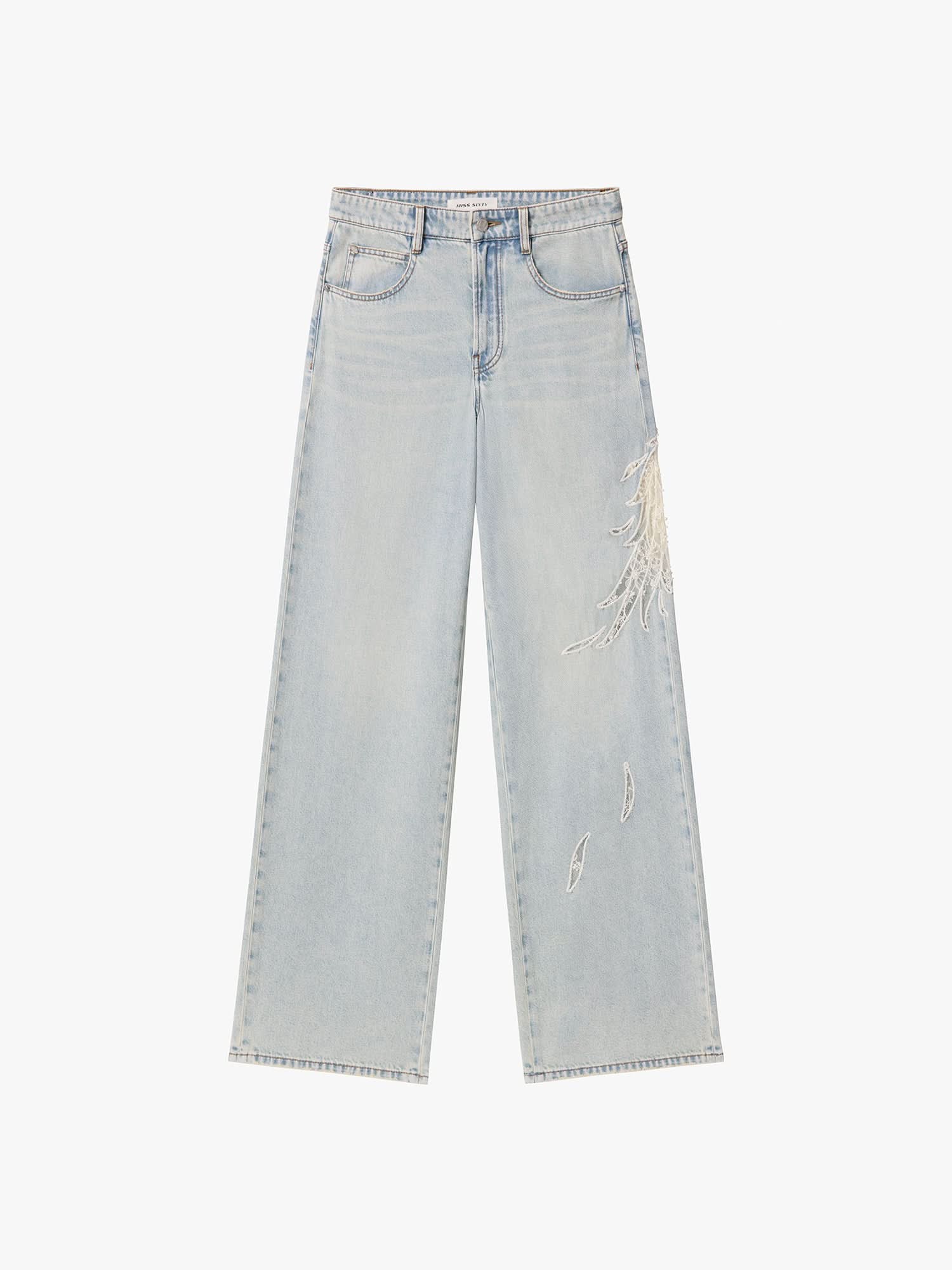 Lace Wing Straight-Cut Jeans - Image 5