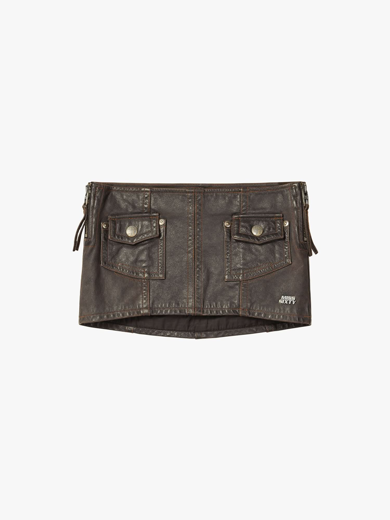 Leather Mini Skirt - Image 5