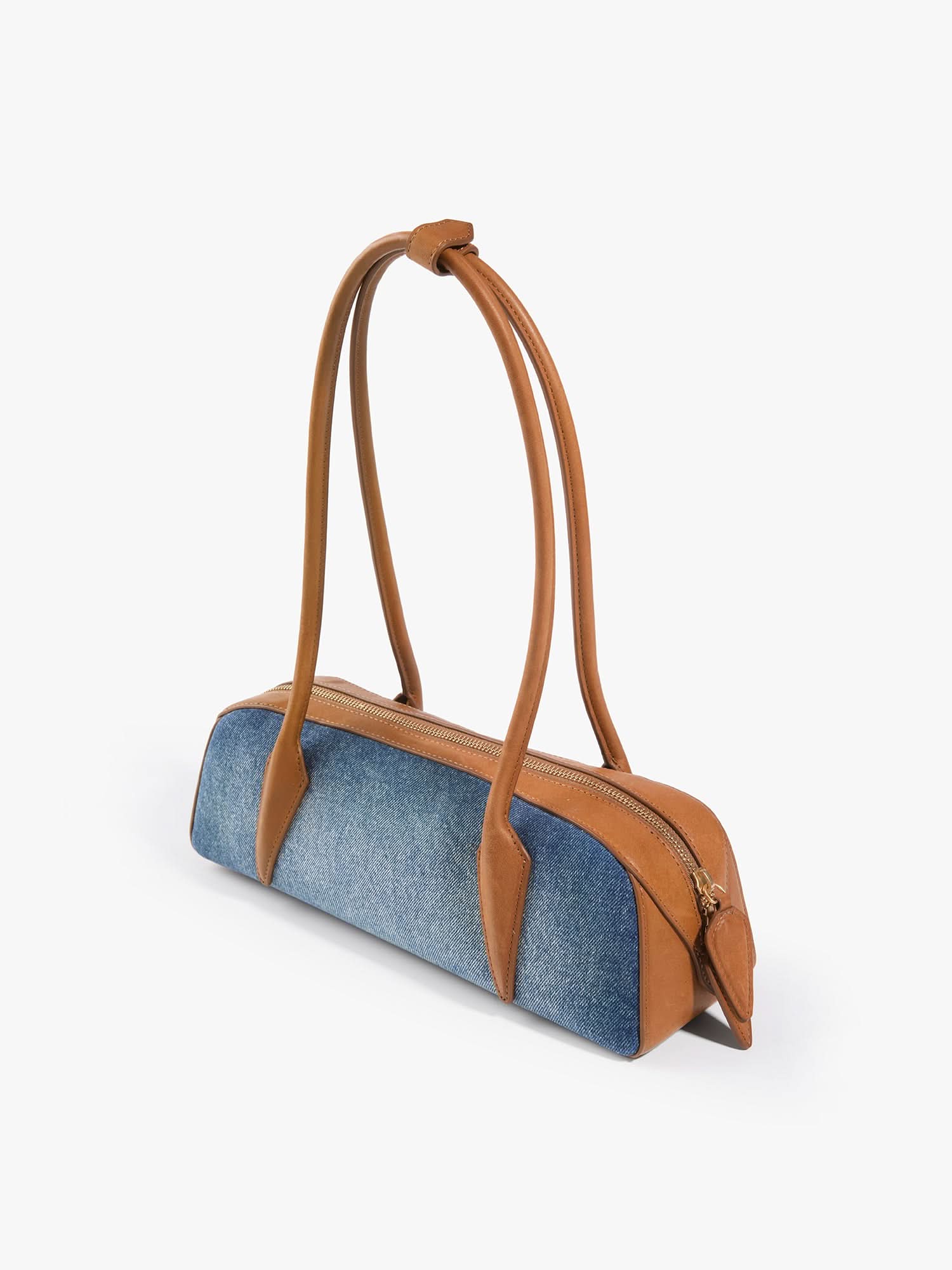 Leather Patch Denim Bag - Image 3