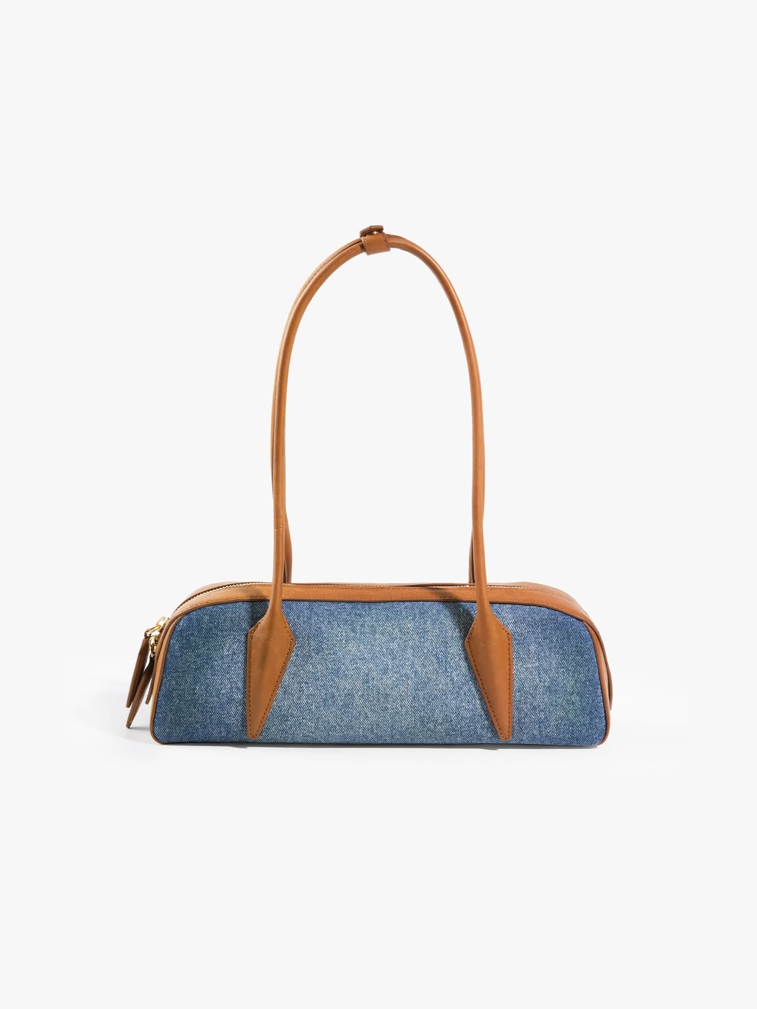 Leather Patch Denim Bag - Image 5