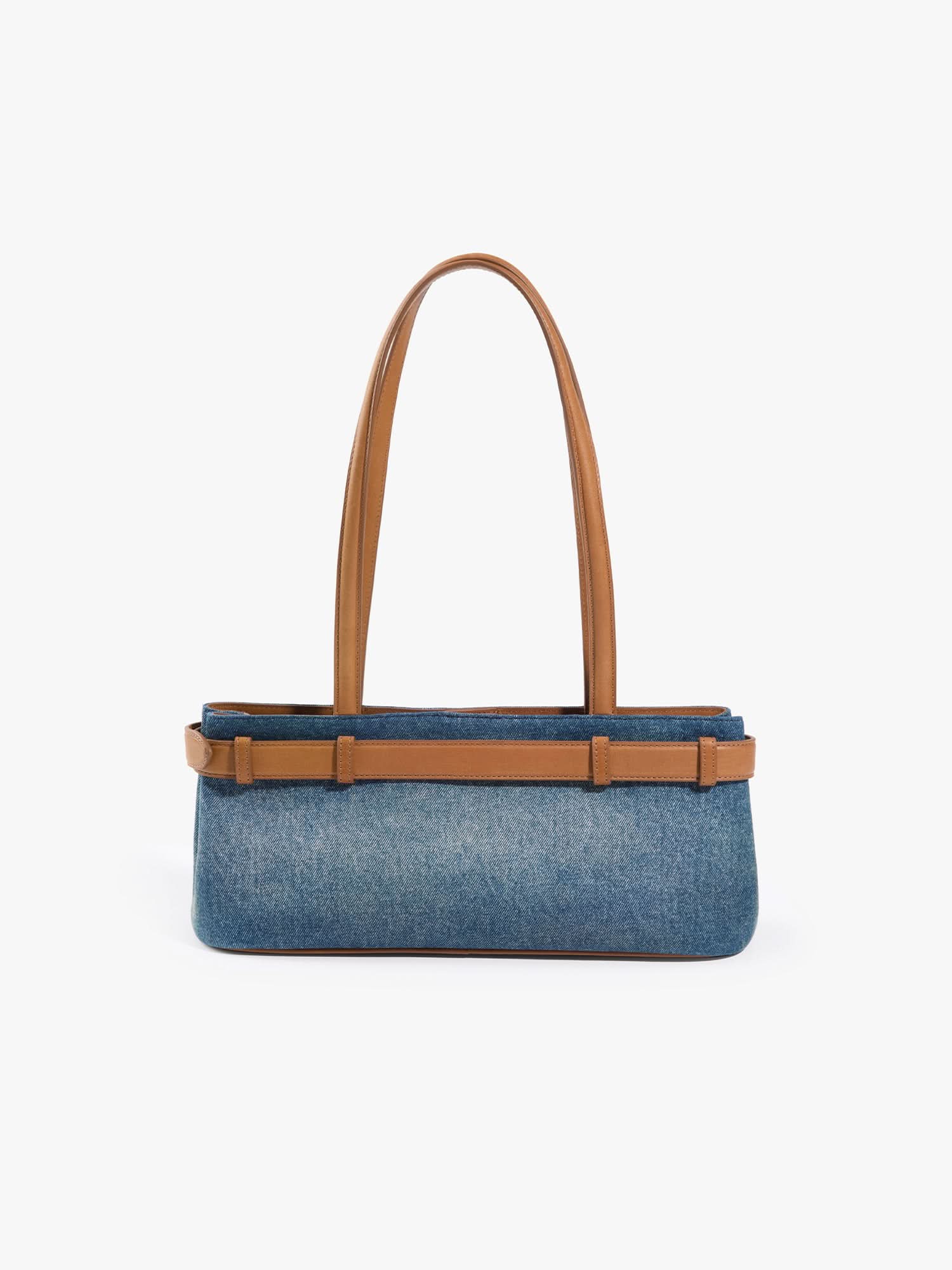 Leather Patch Denim Bag - Image 5