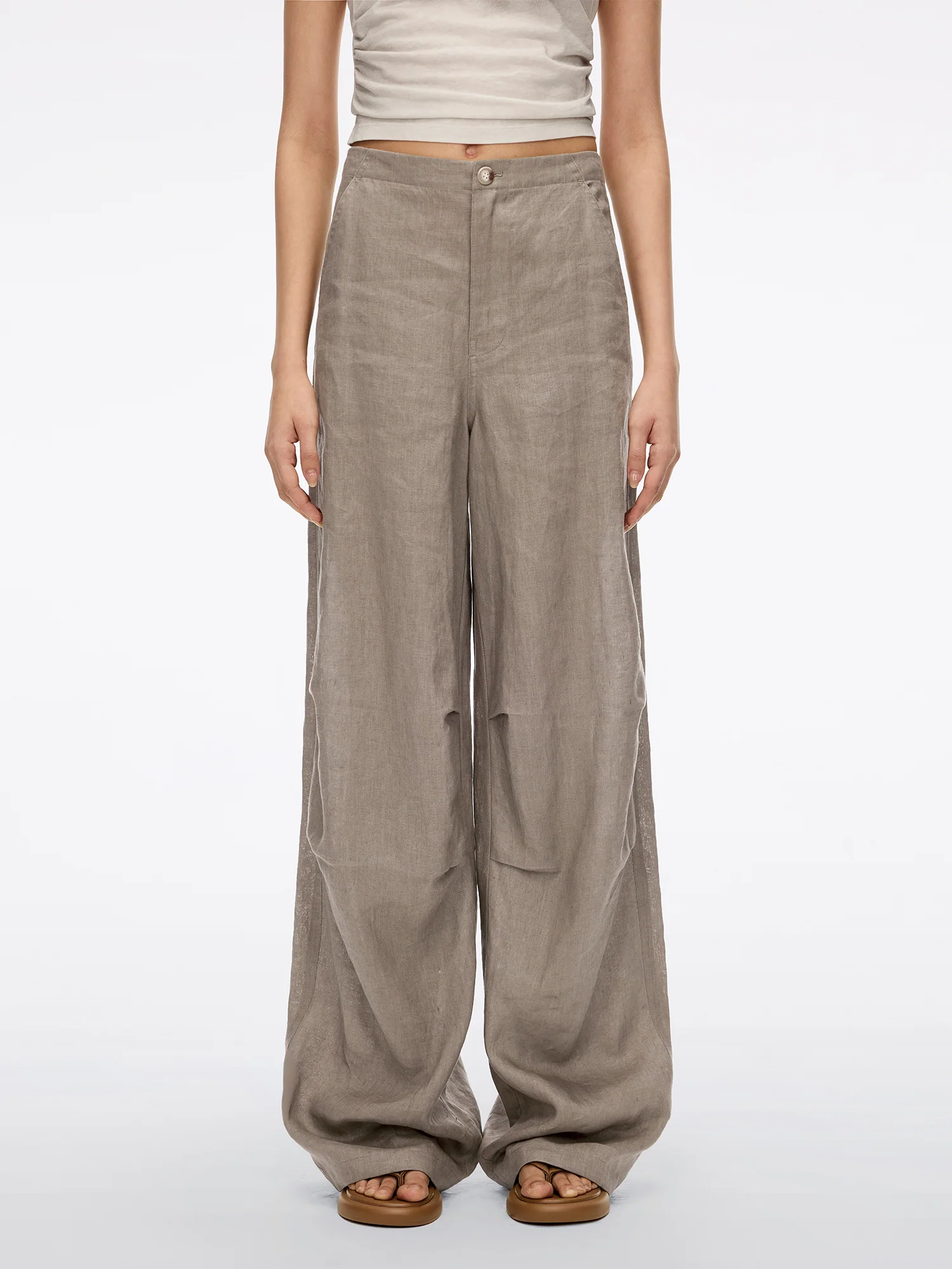 Linen Wide-Leg Pants