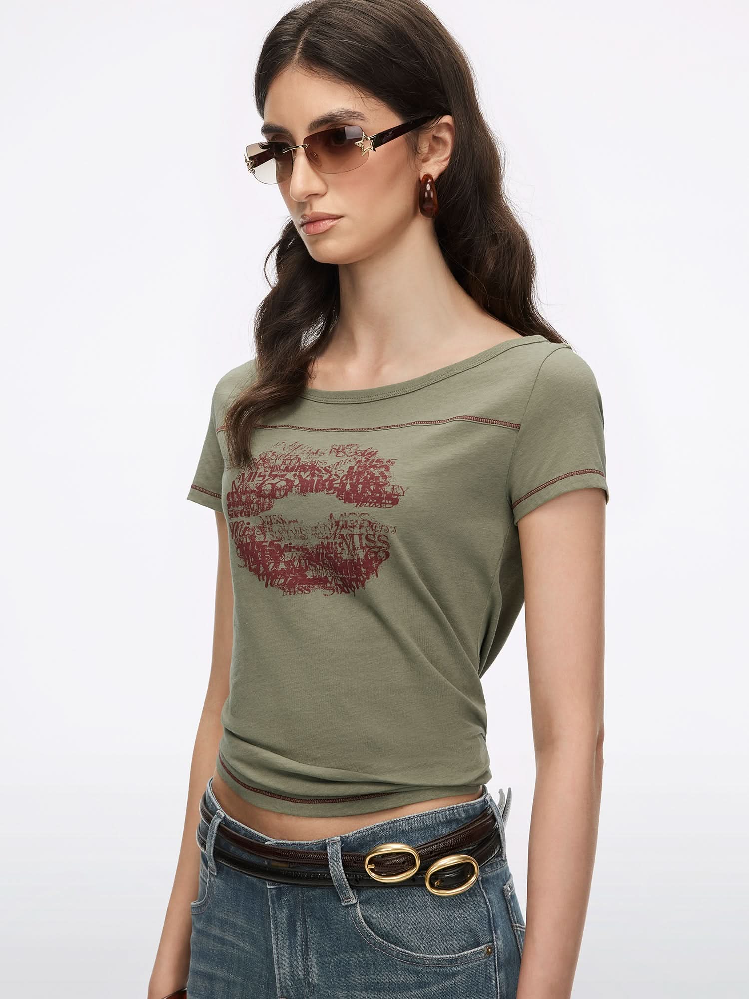Lip Print T-Shirt - Image 3