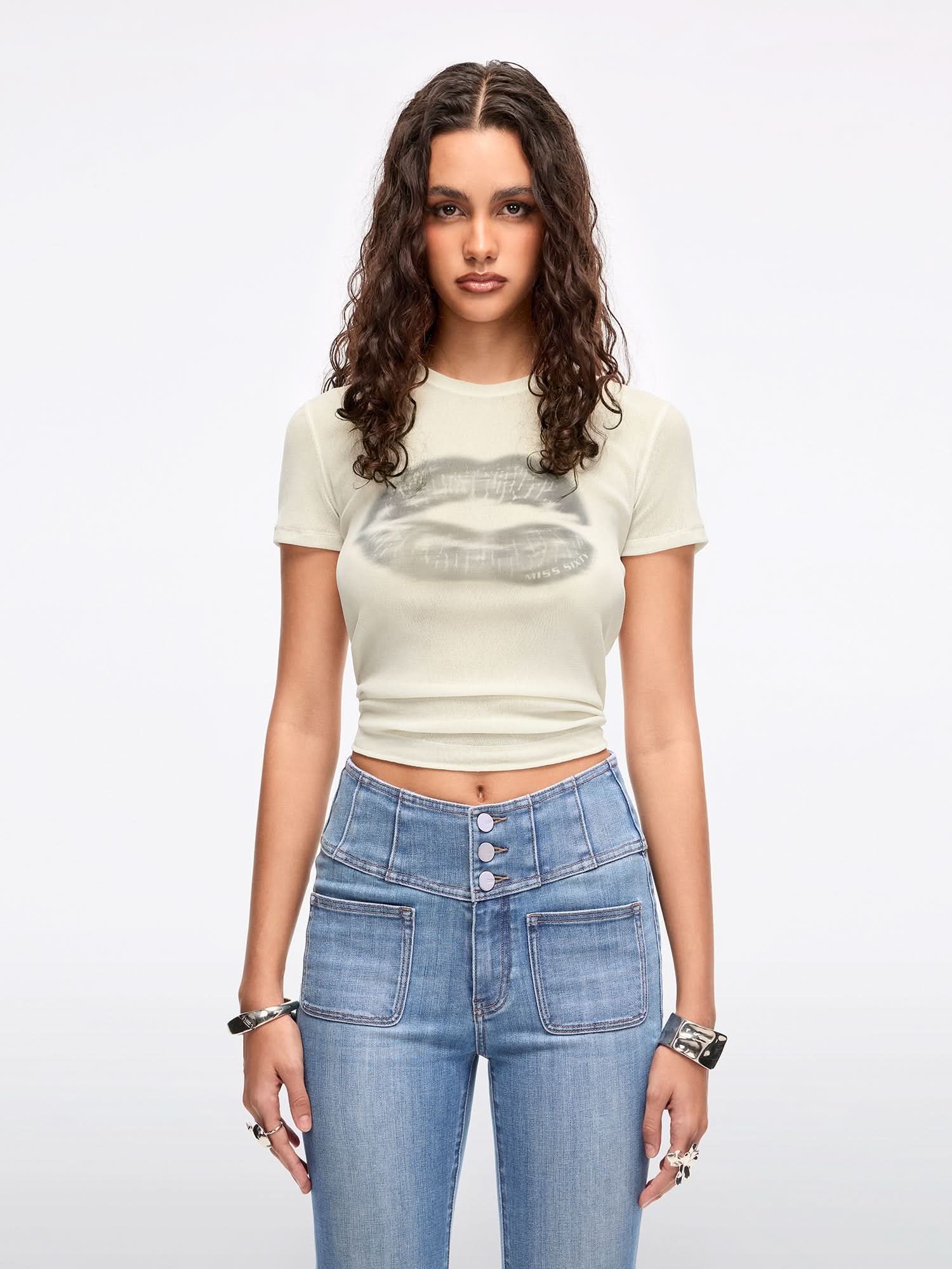 Lip Print T-Shirt - Image 6