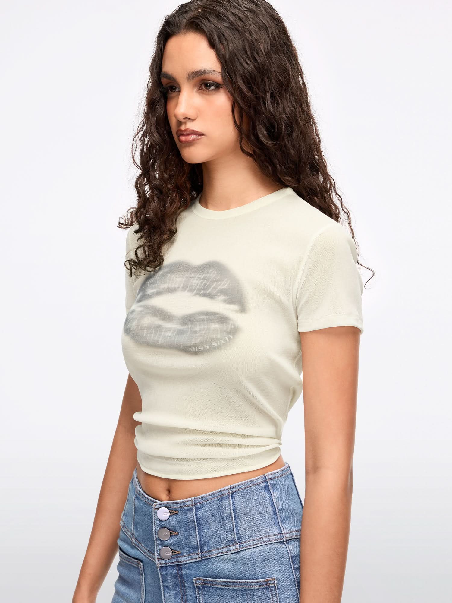 Lip Print T-Shirt - Image 8