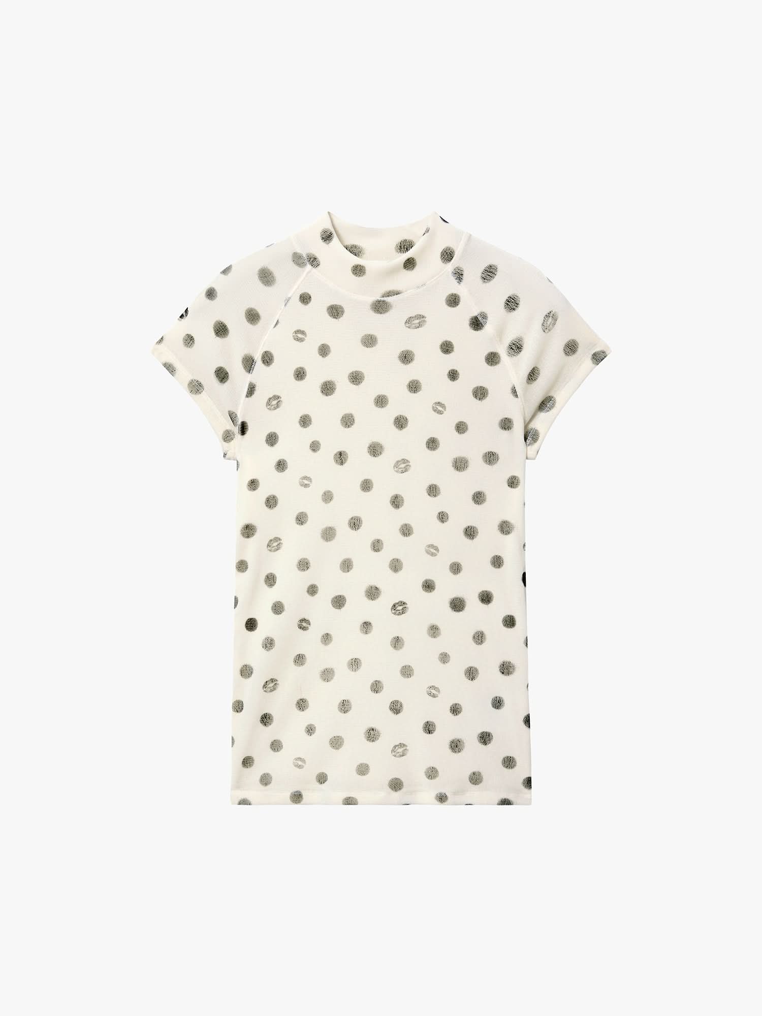 Lip-Print Velvet T-Shirt - Image 5
