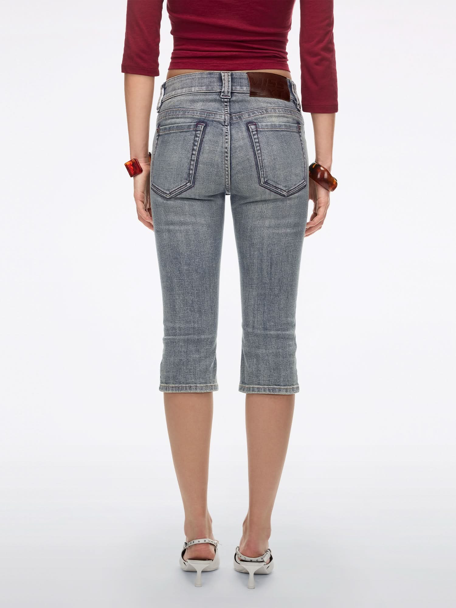 Logo Detail Cropped Jeans - Image 3