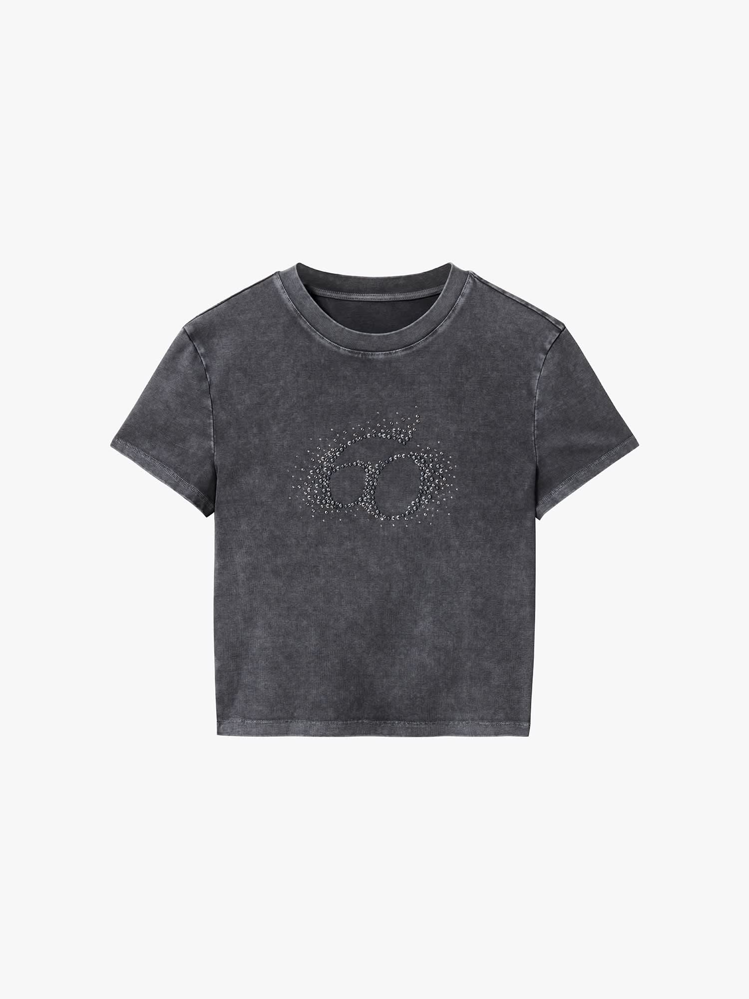 Logo-Detail Rhinestone T-Shirt - Image 5