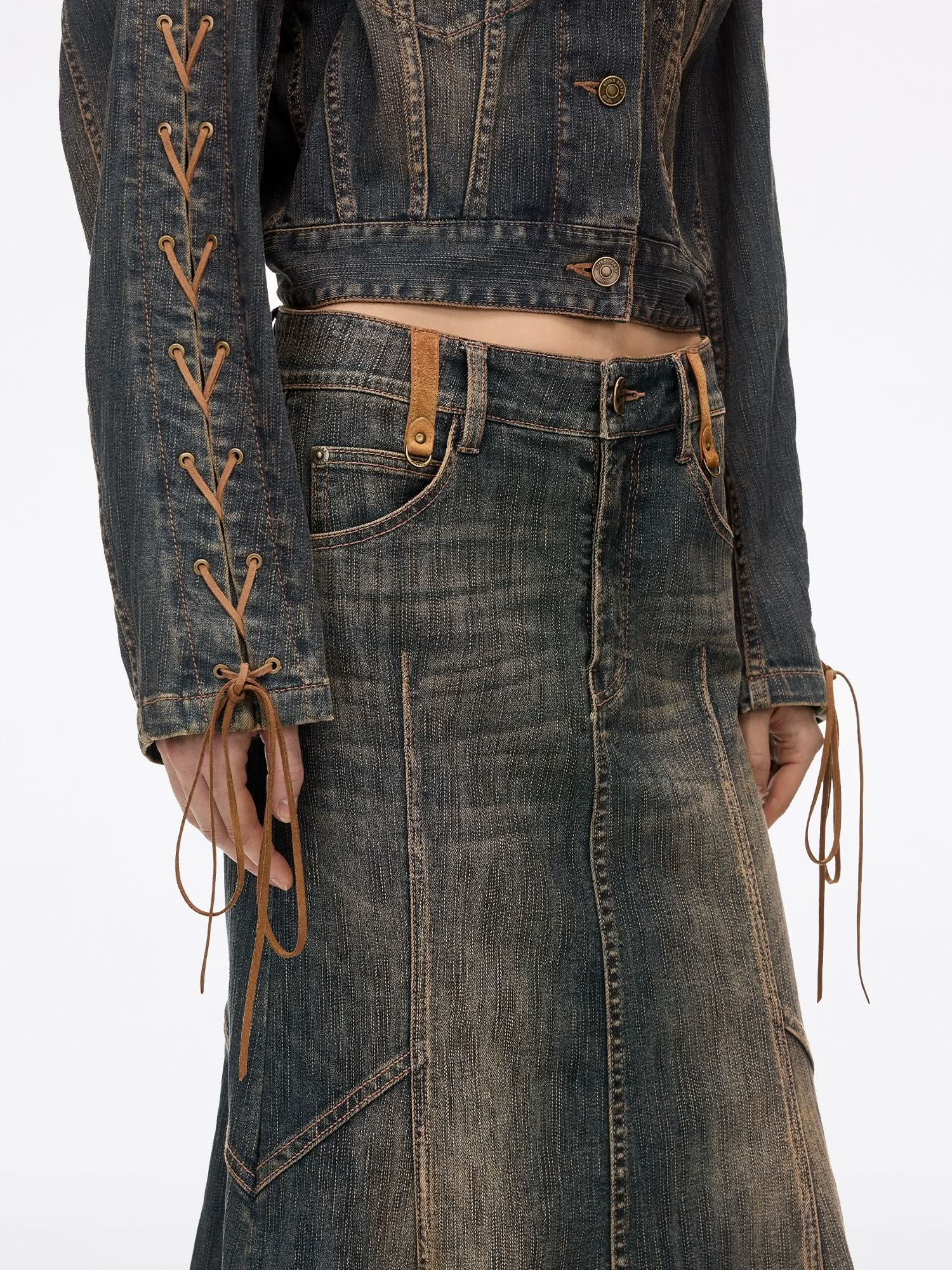 Mermaid Denim Maxi Skirt - Image 4