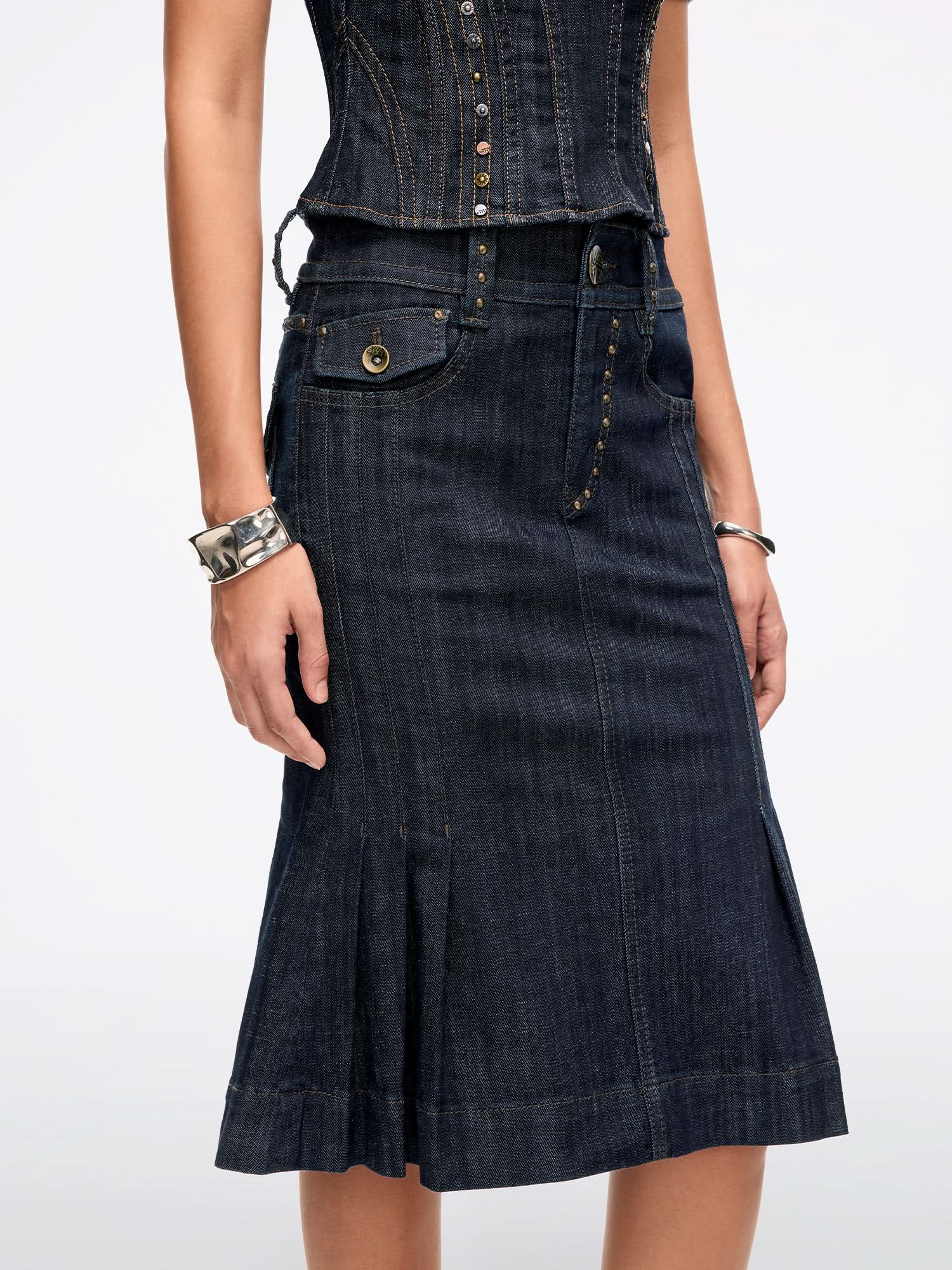 Mermaid Denim Midi Skirt - Image 4
