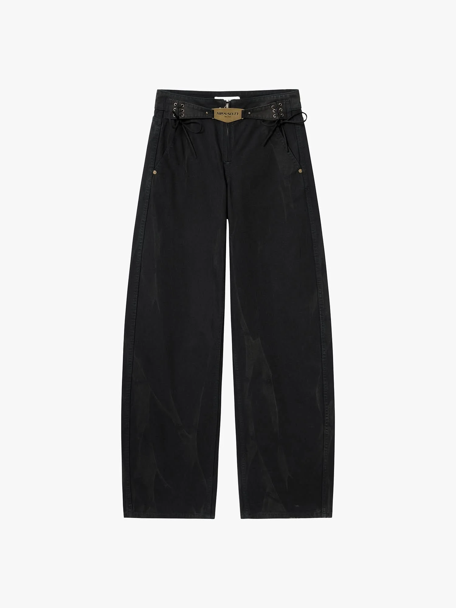 Metal-Plate Curved-Cut Jeans - Image 5