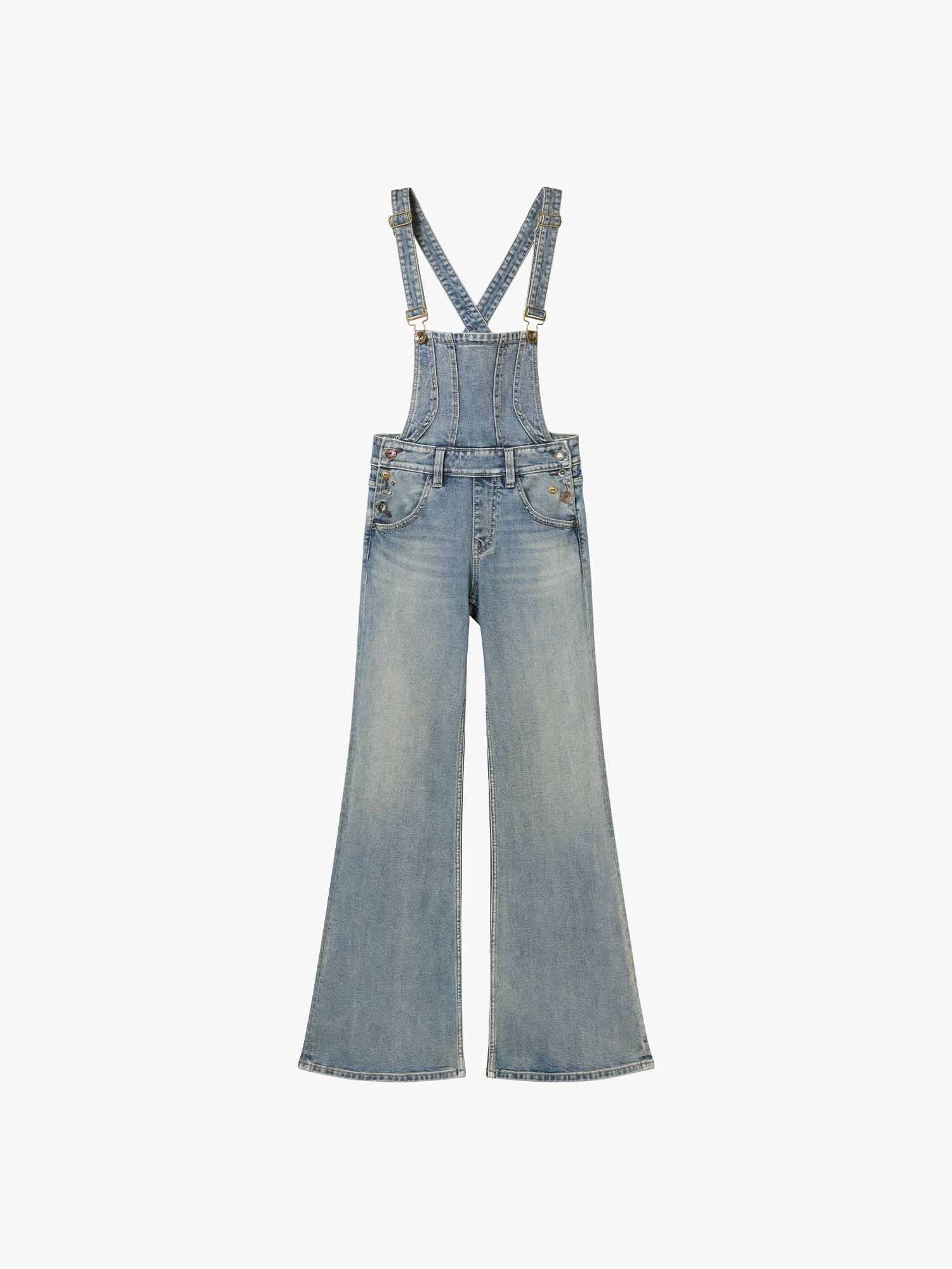 Multi-Button Denim Jumpsuit - Image 5