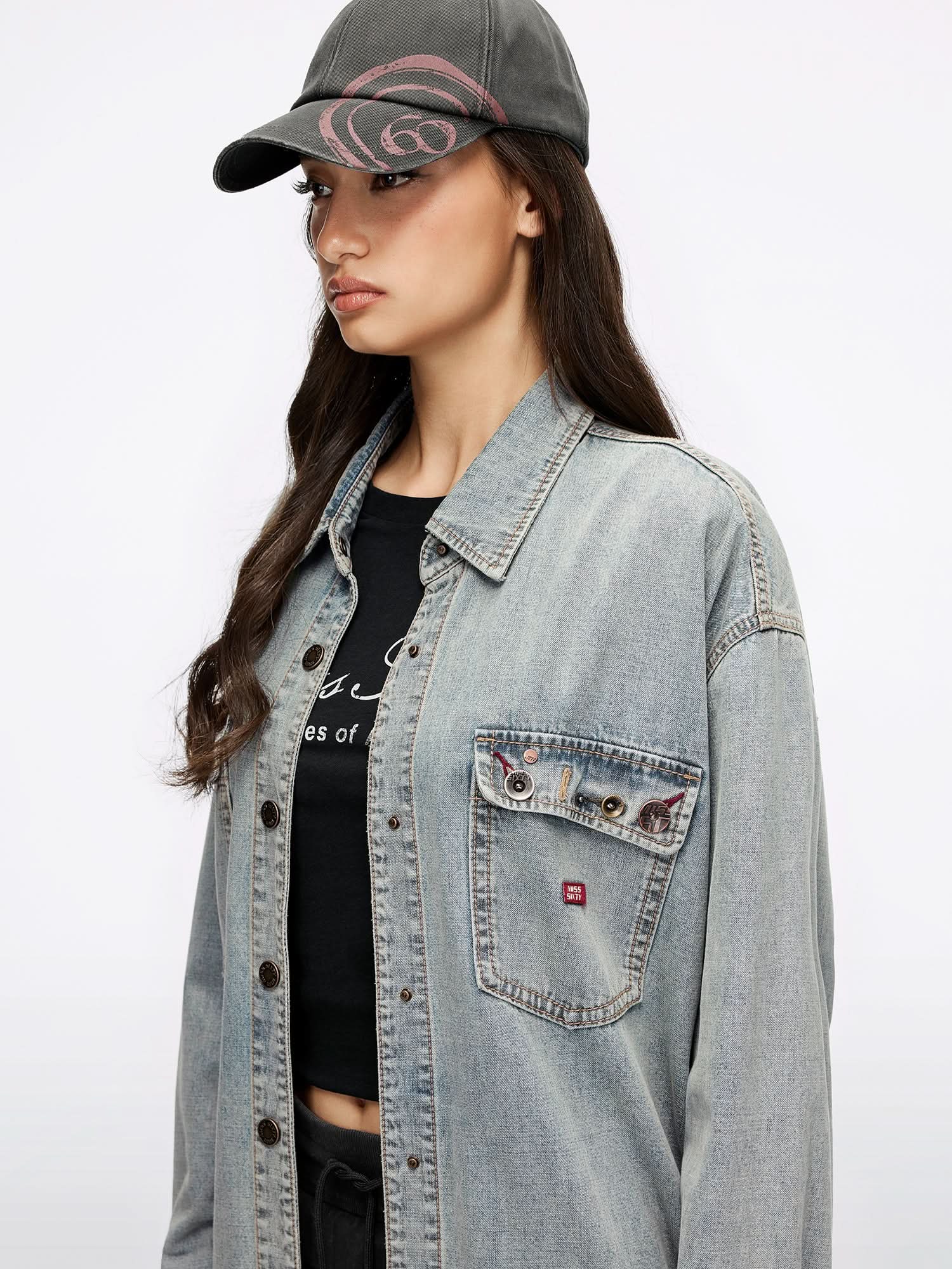 Multi-Button Denim Shirt - Image 3