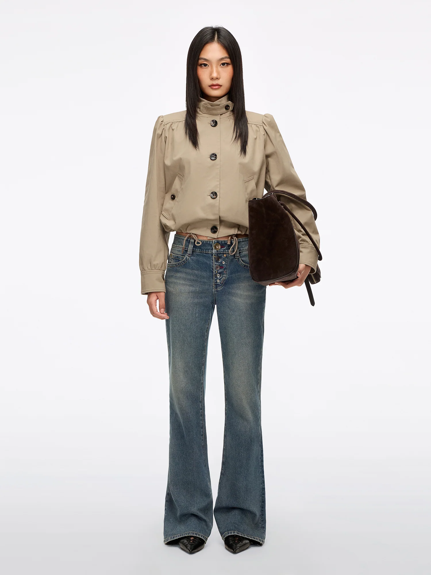 Multi-Button Flared Jeans - Image 2