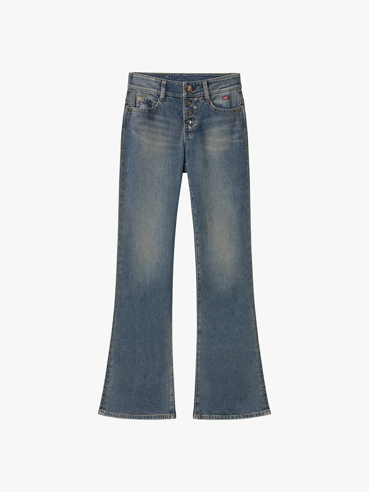 Multi-Button Flared Jeans - Image 5