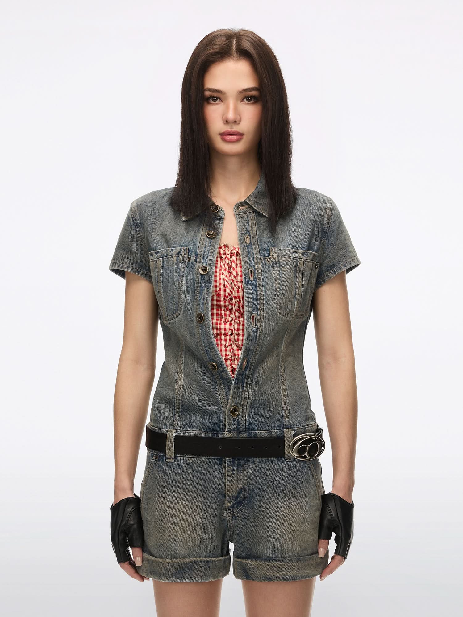 Multi-Patch Denim Jumpsuit - Image 2