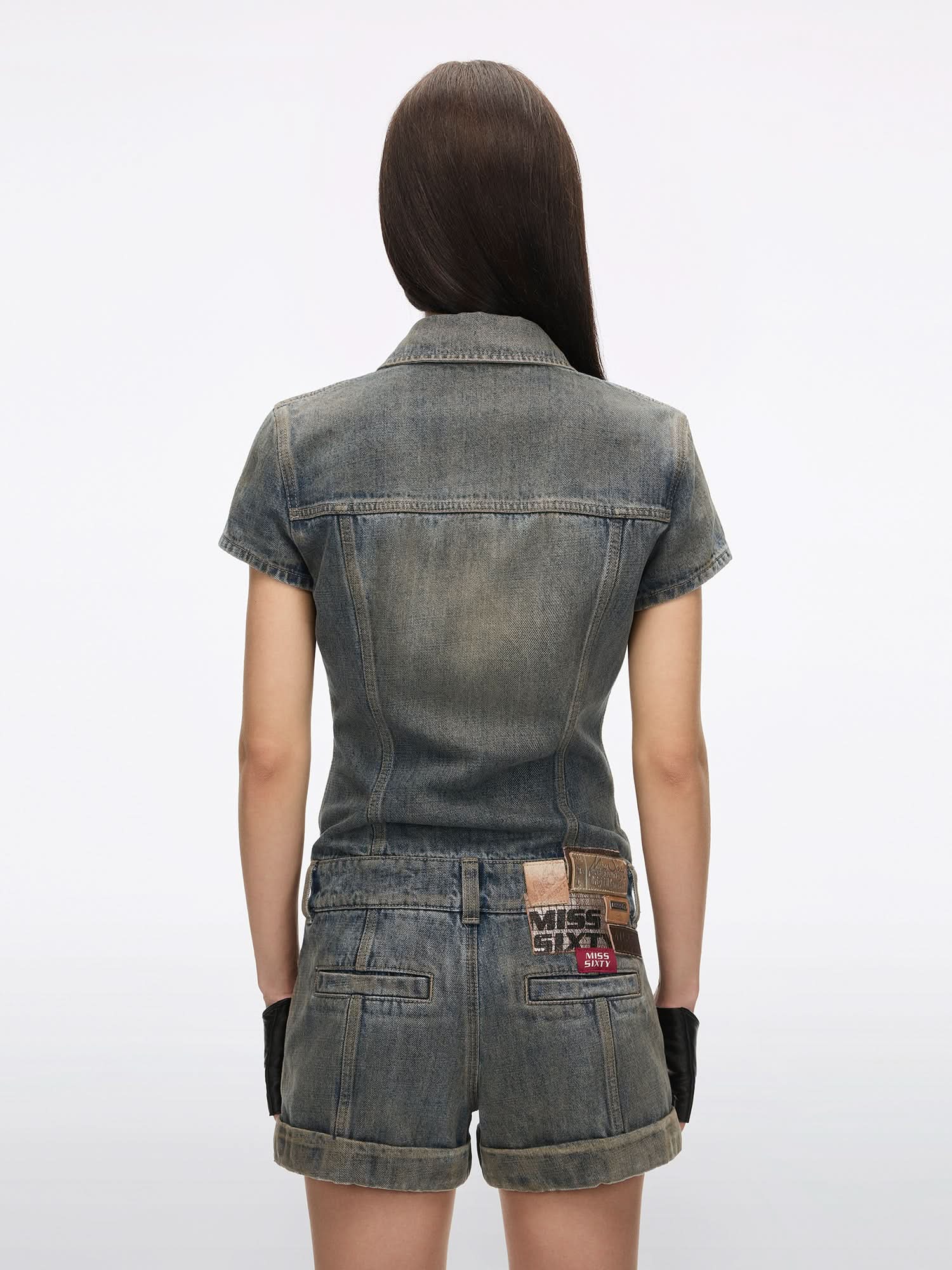 Multi-Patch Denim Jumpsuit - Image 3
