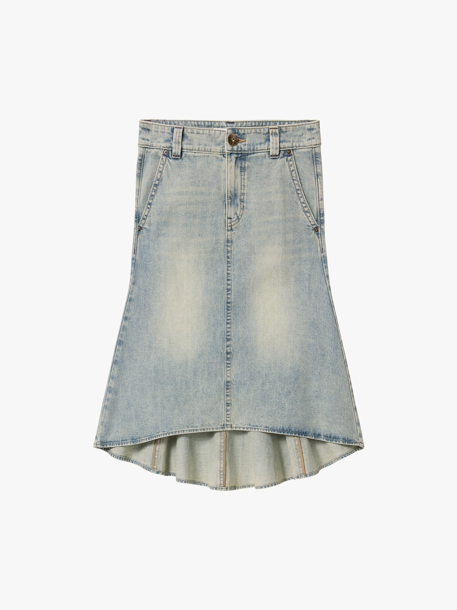 Multi-Patch Denim Midi Skirt - Image 5