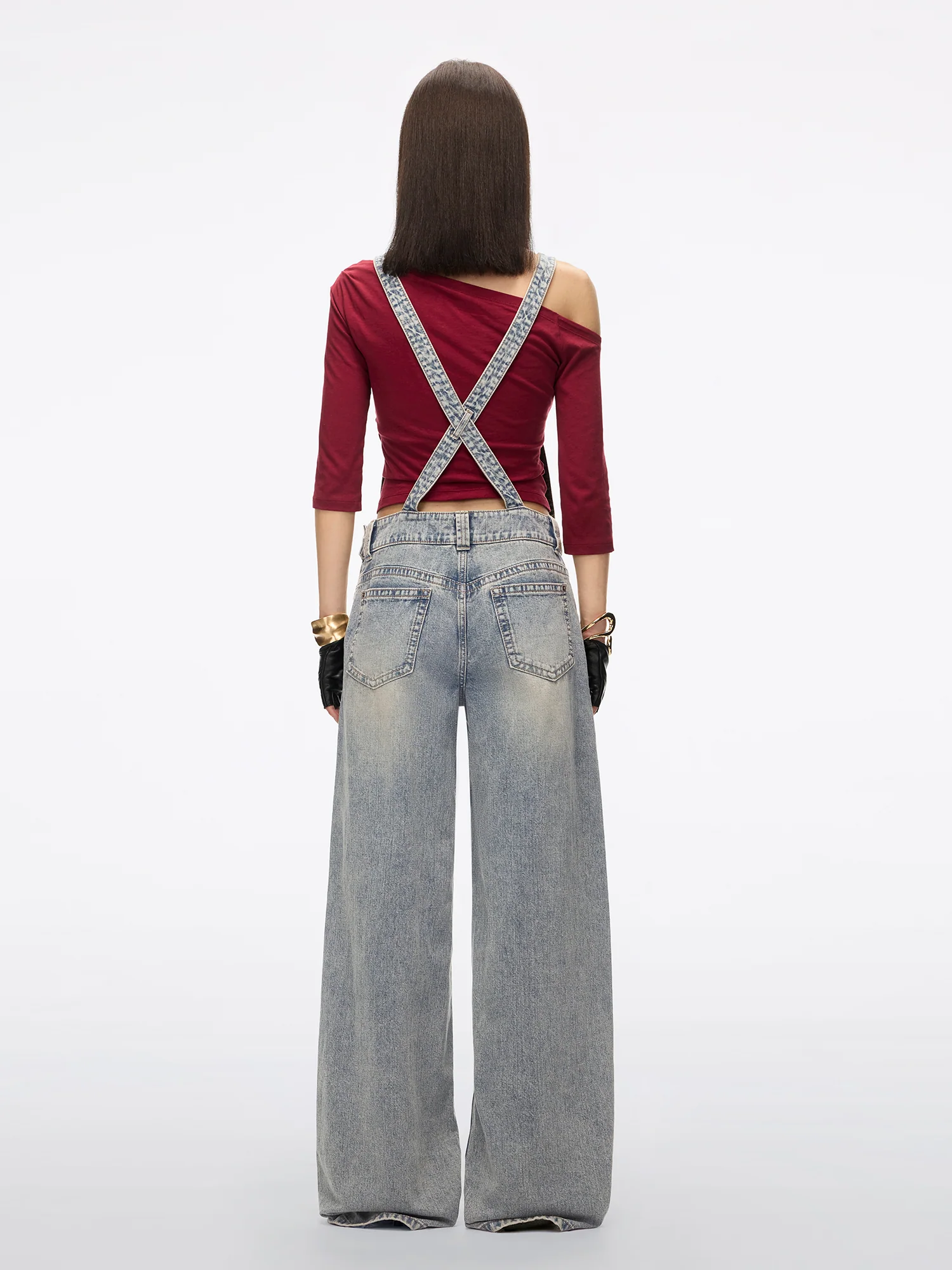 Multi-Patch Denim Overalls - Image 2