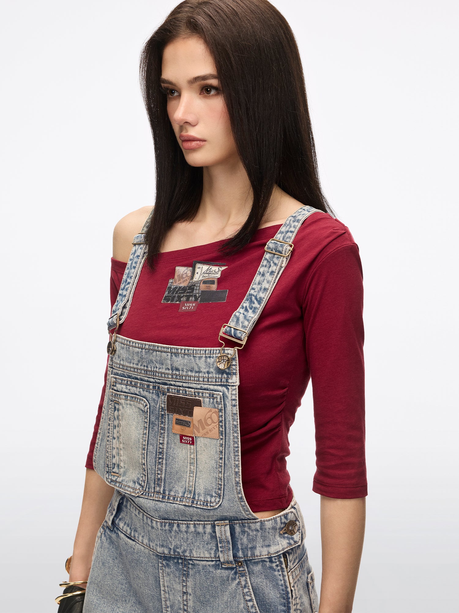 Multi-Patch Denim Overalls - Image 3