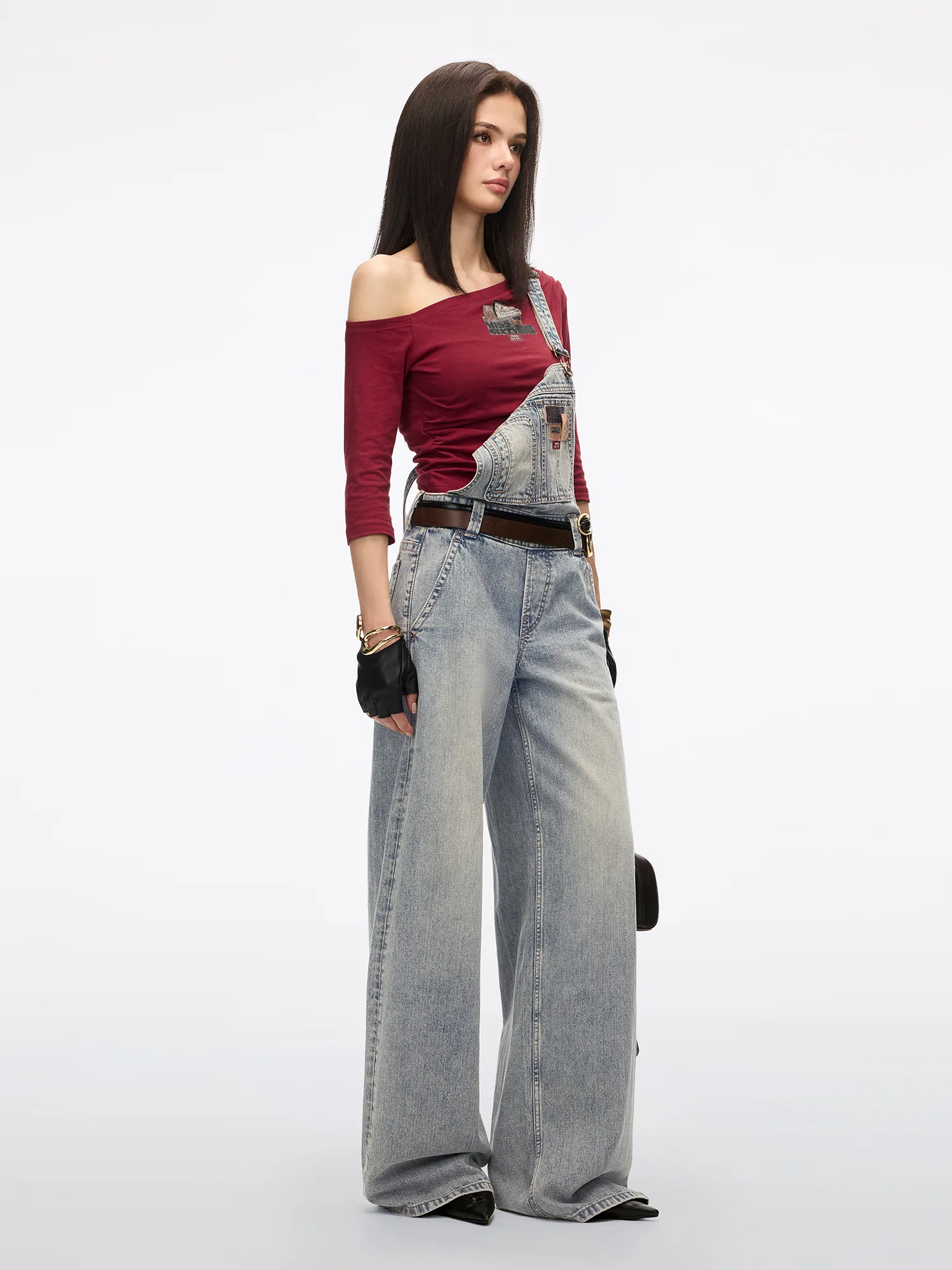 Multi-Patch Denim Overalls - Image 4