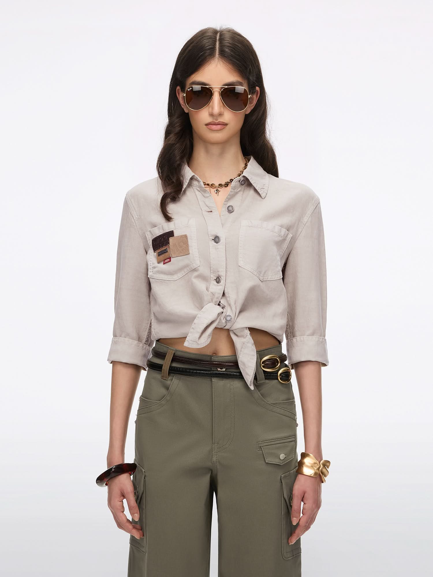 Multi-Patch Denim Shirt
