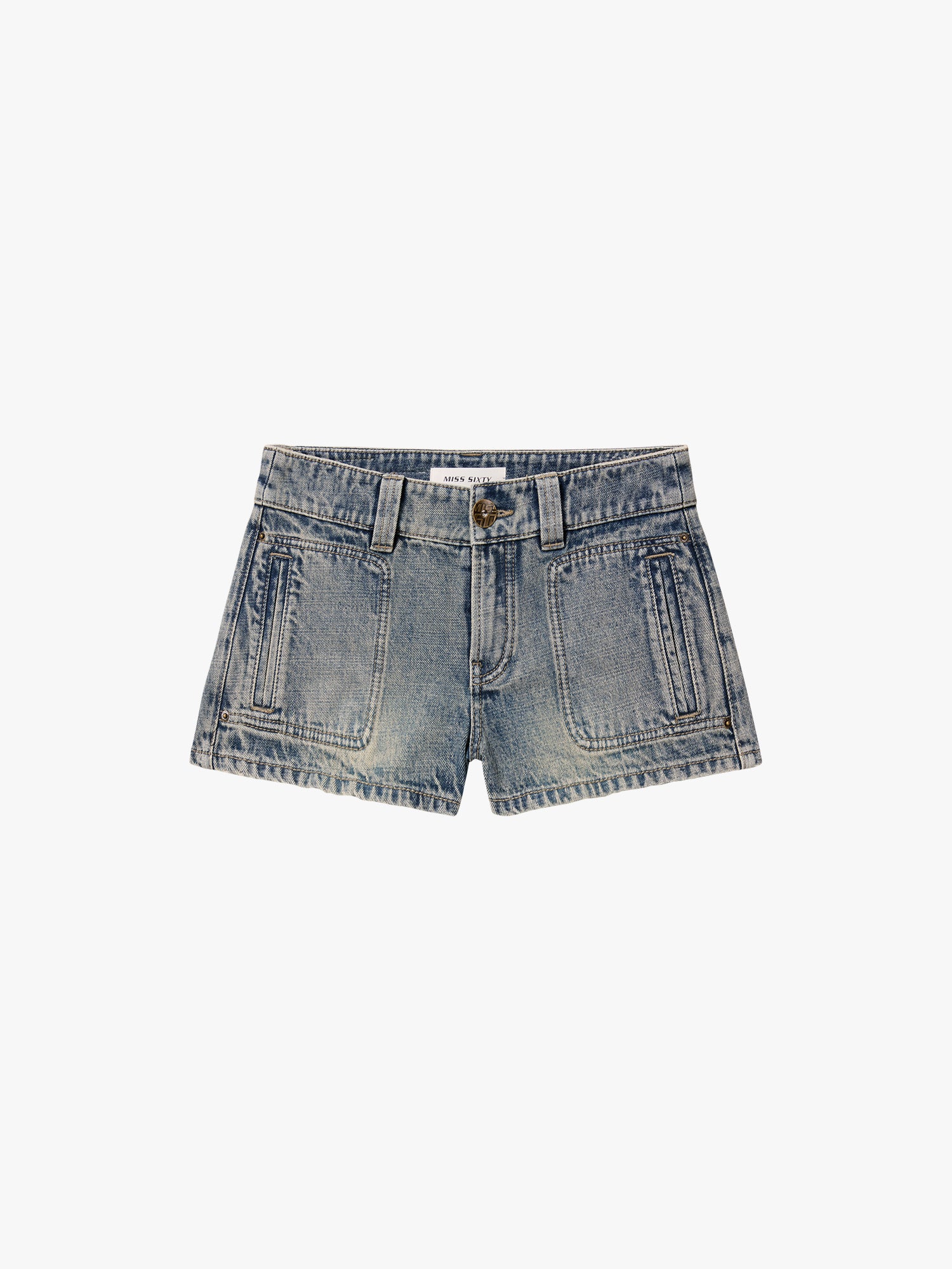 Multi-Patch Denim Shorts - Image 5