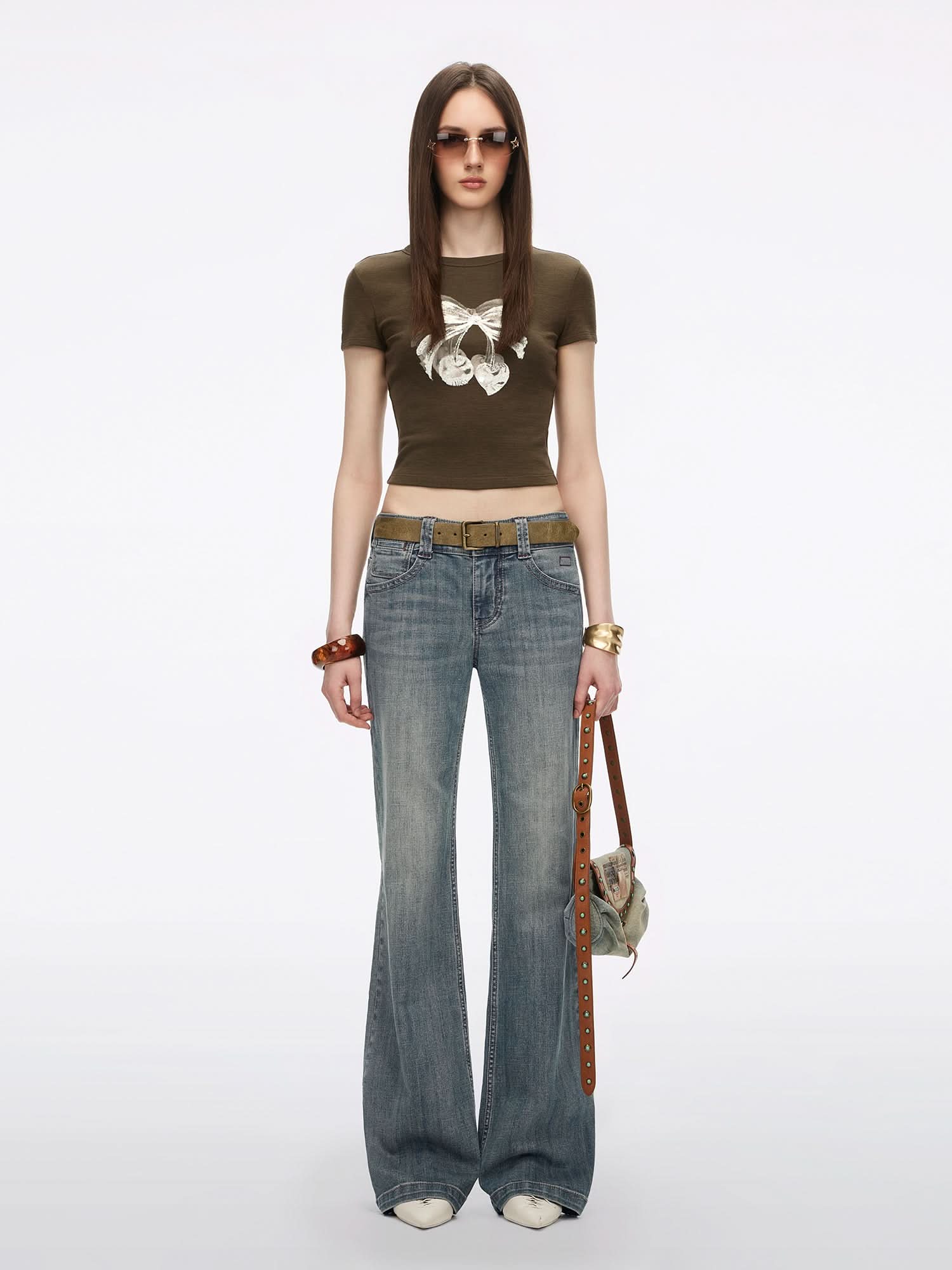 Multi-Patch Flared Jeans - Image 2