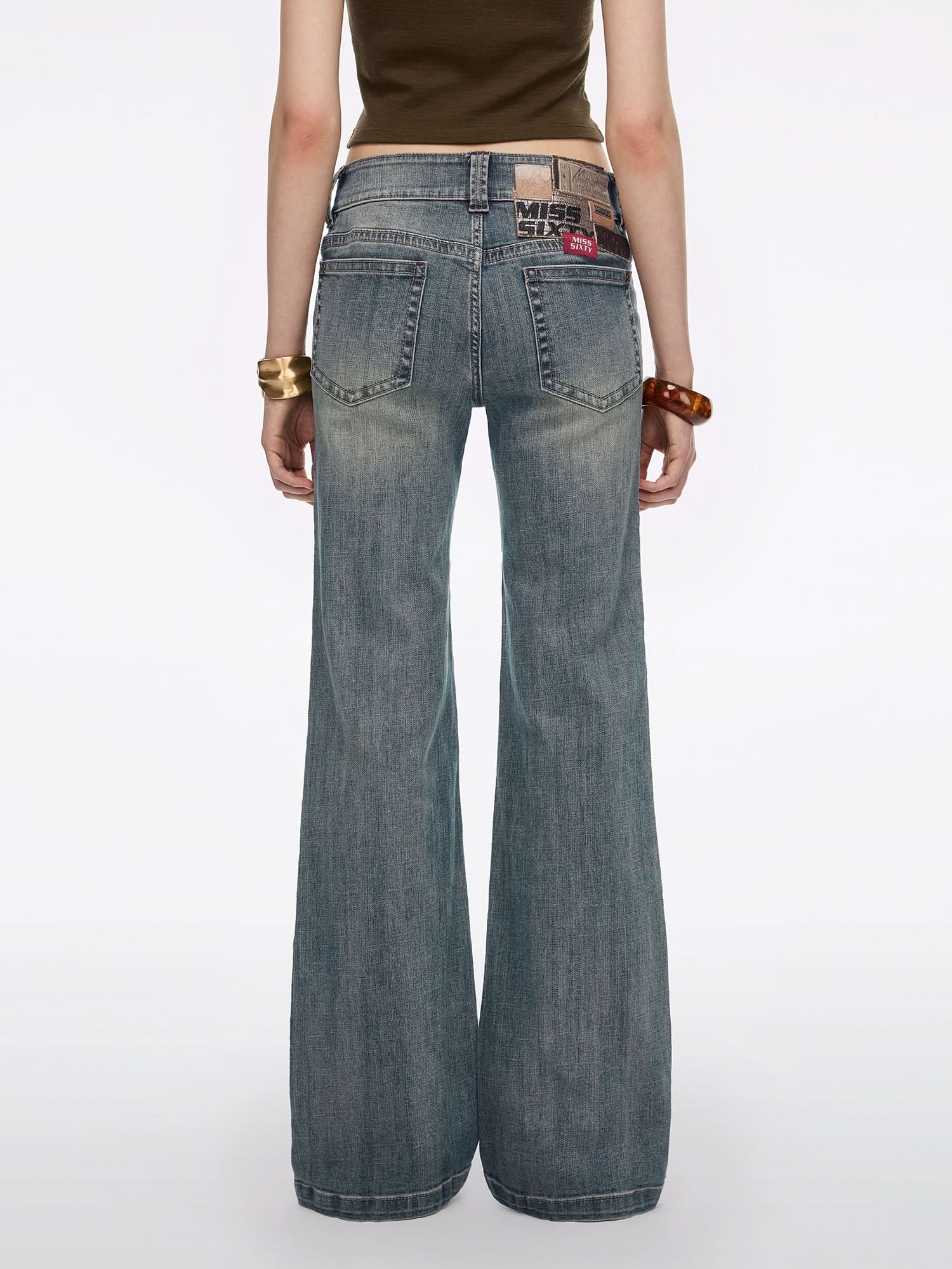 Multi-Patch Flared Jeans - Image 3