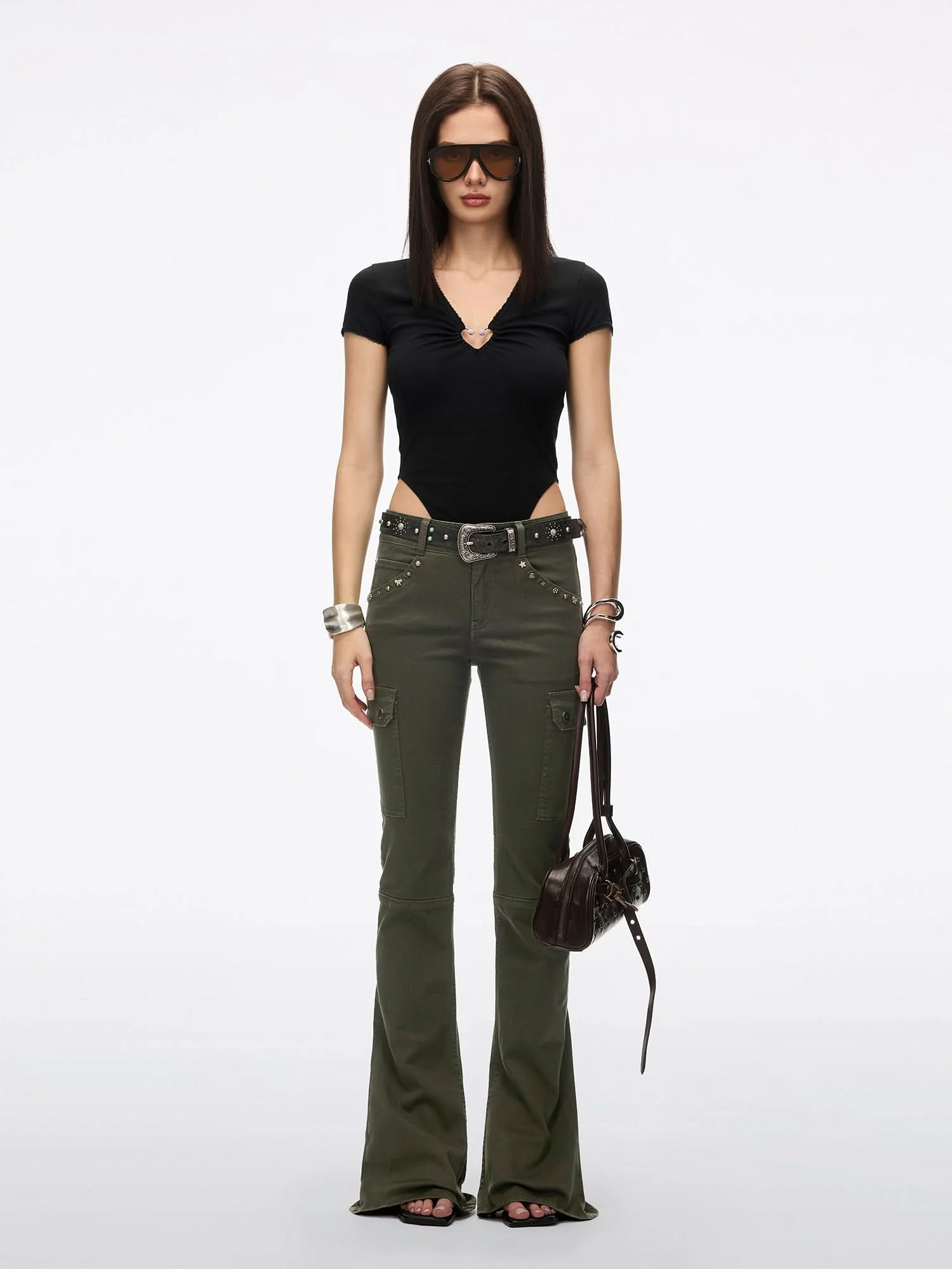 Multi-Studded Flared Pants - Image 3