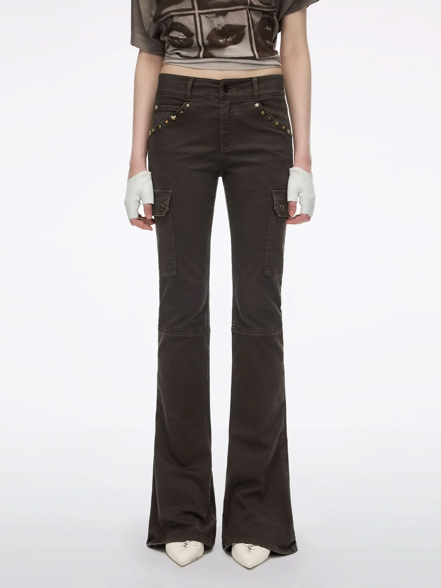 Multi-Studded Flared Pants - Image 7