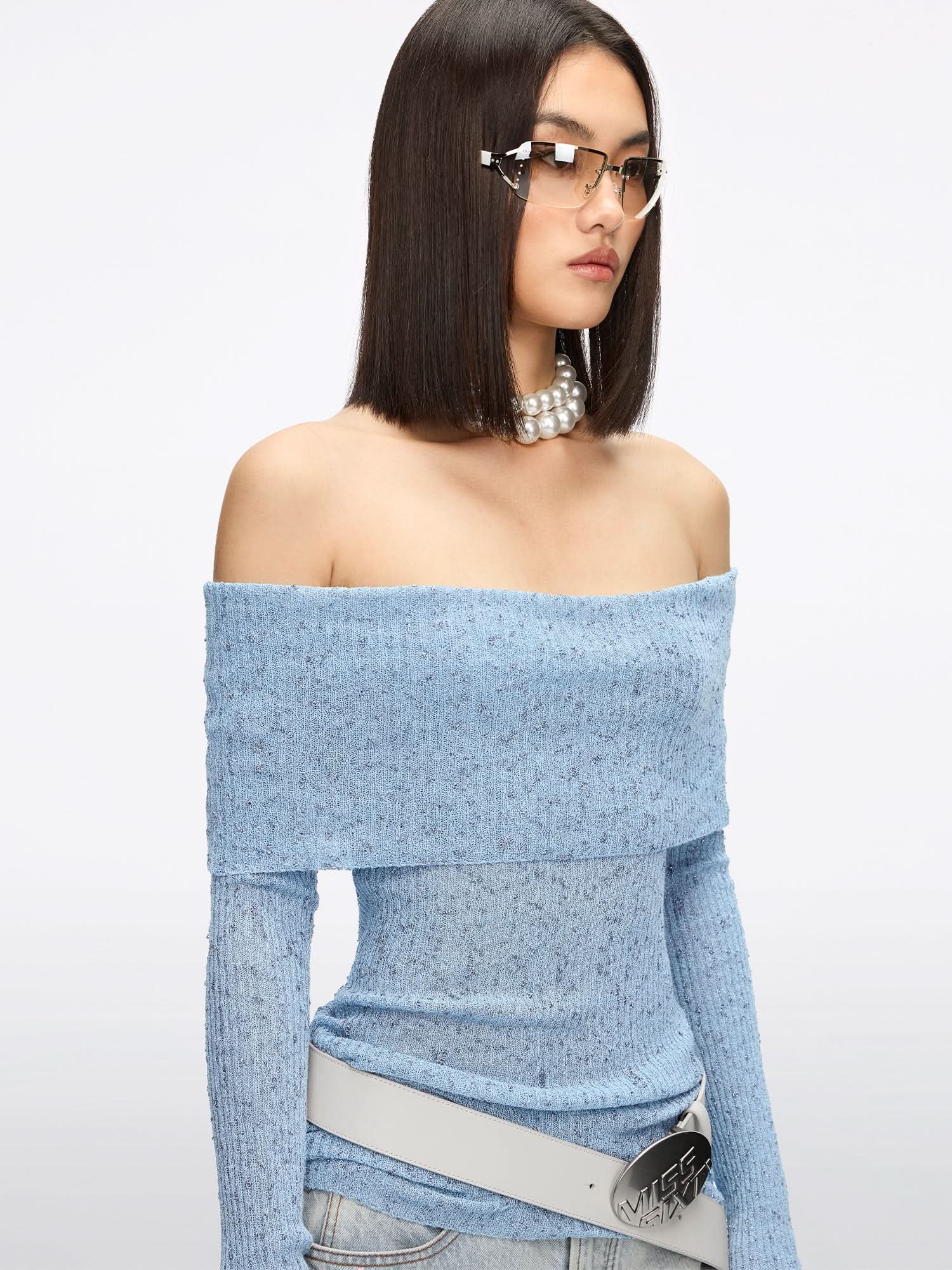 Off-shoulder Knit Top - Image 3